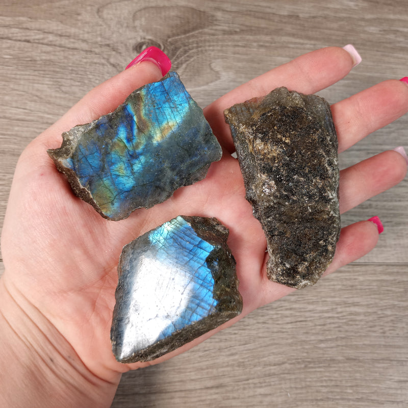 Labradorite Front Polished Slabs by the approx 2 Kilo