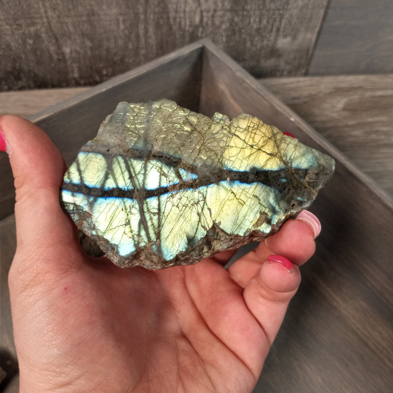 Labradorite Front Polished Slabs by the approx 2 Kilo