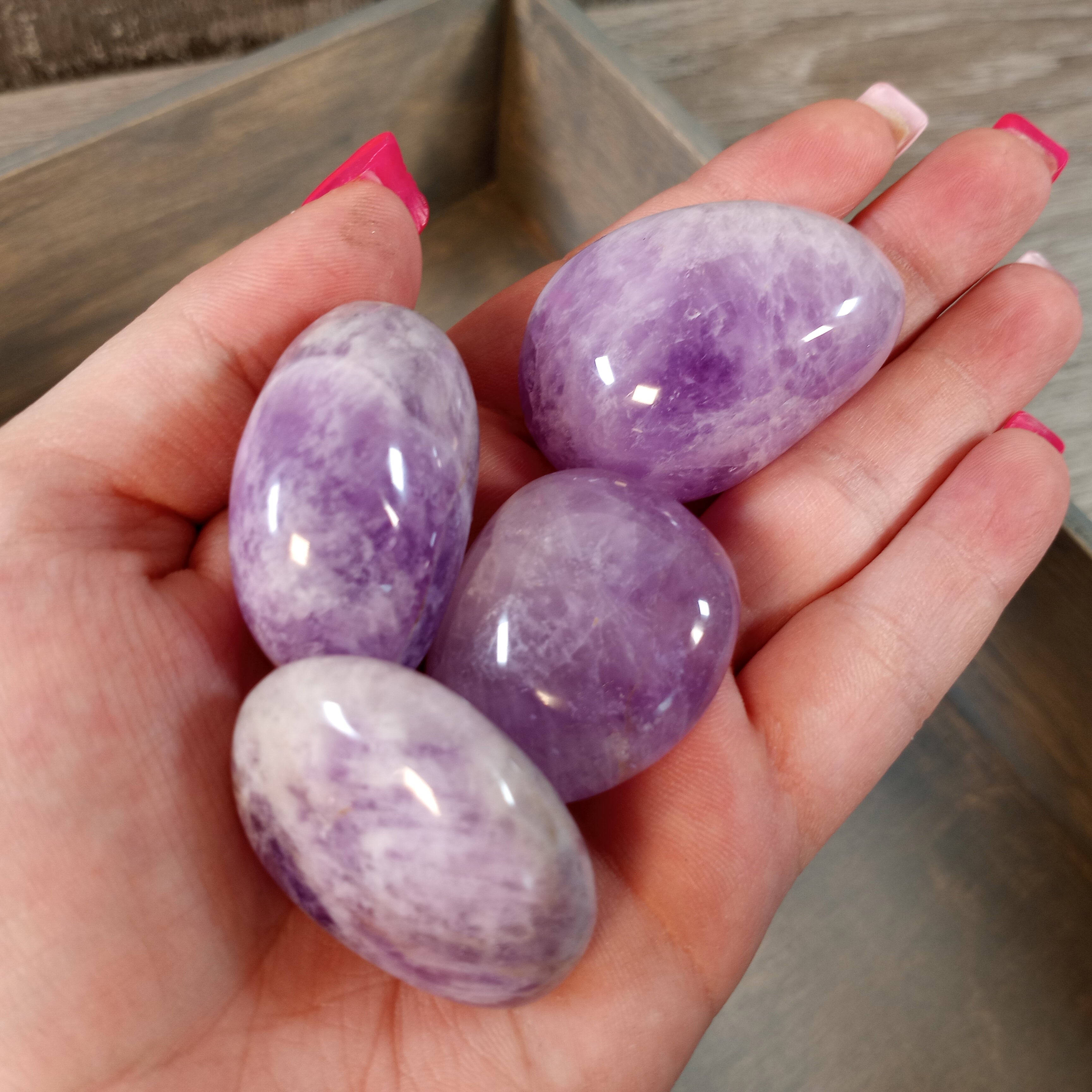 Amethyst Palm Stones by the 1 Pound Lot