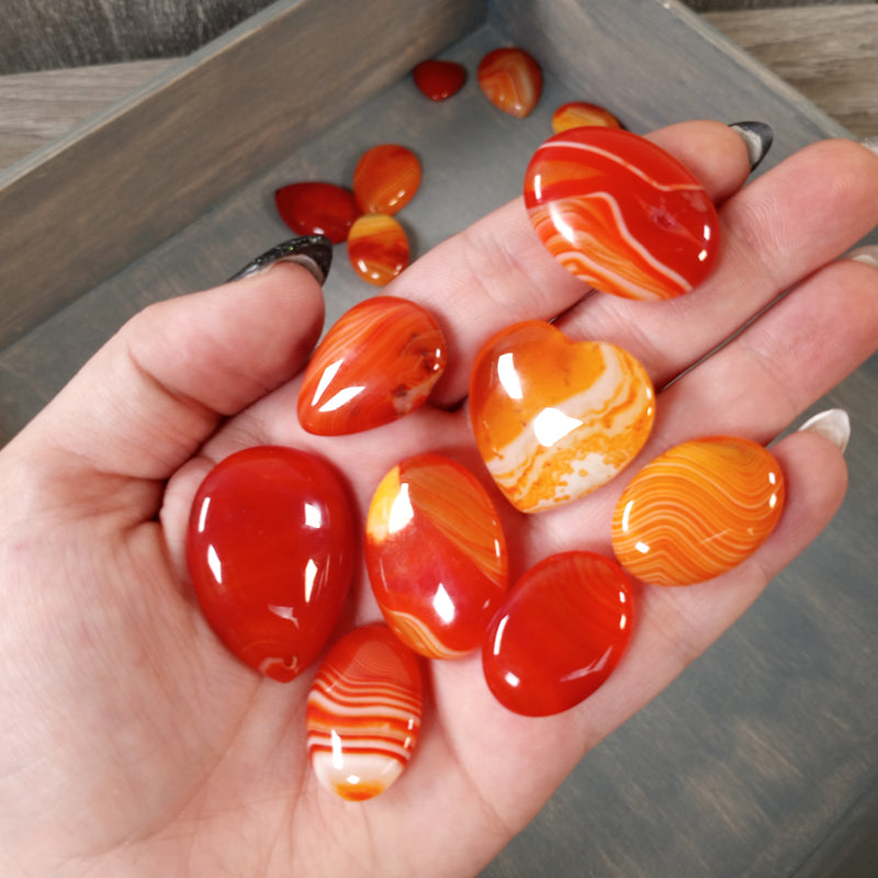 Enhanced Carnelian Assorted Shaped Cabochons