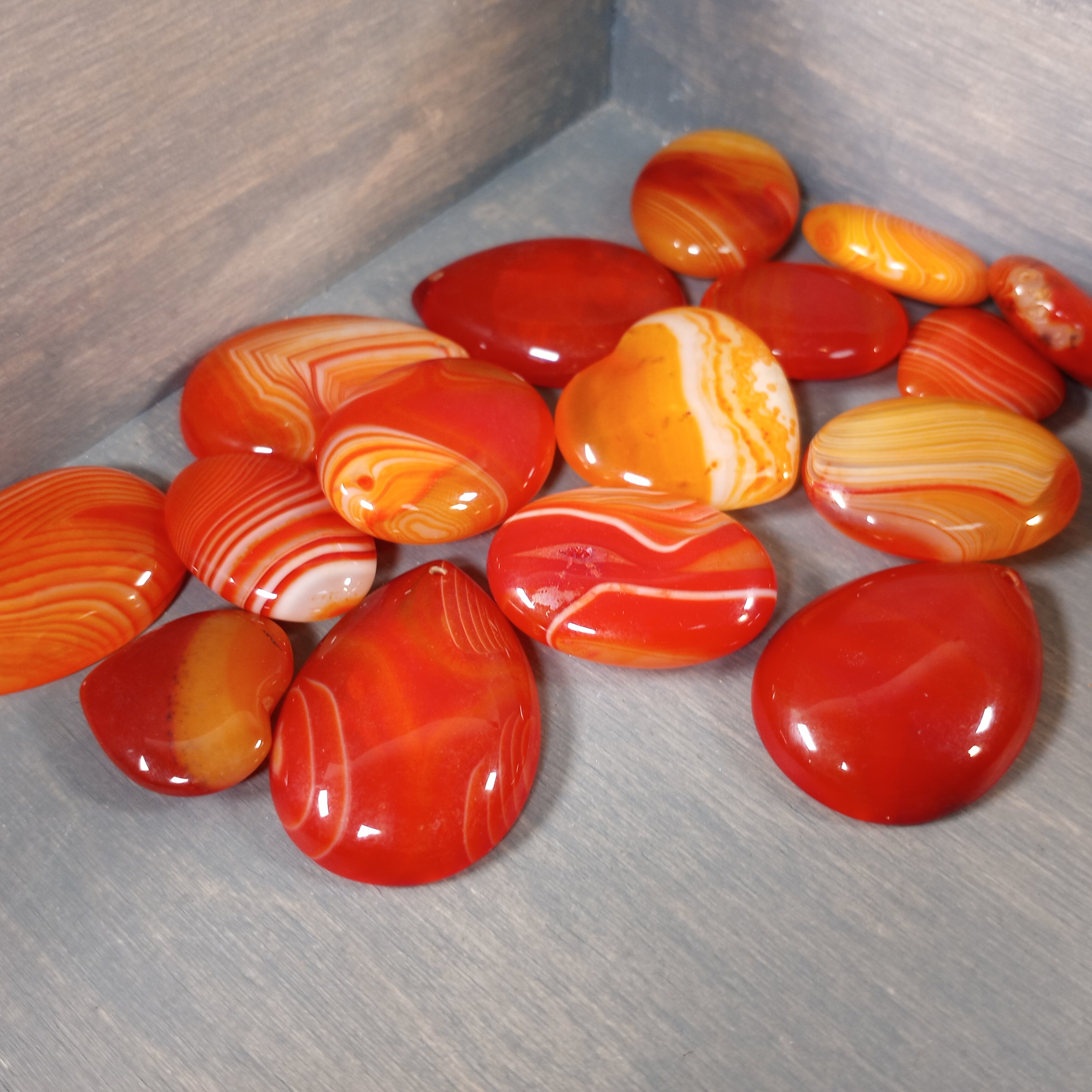 Enhanced Carnelian Assorted Shaped Cabochons