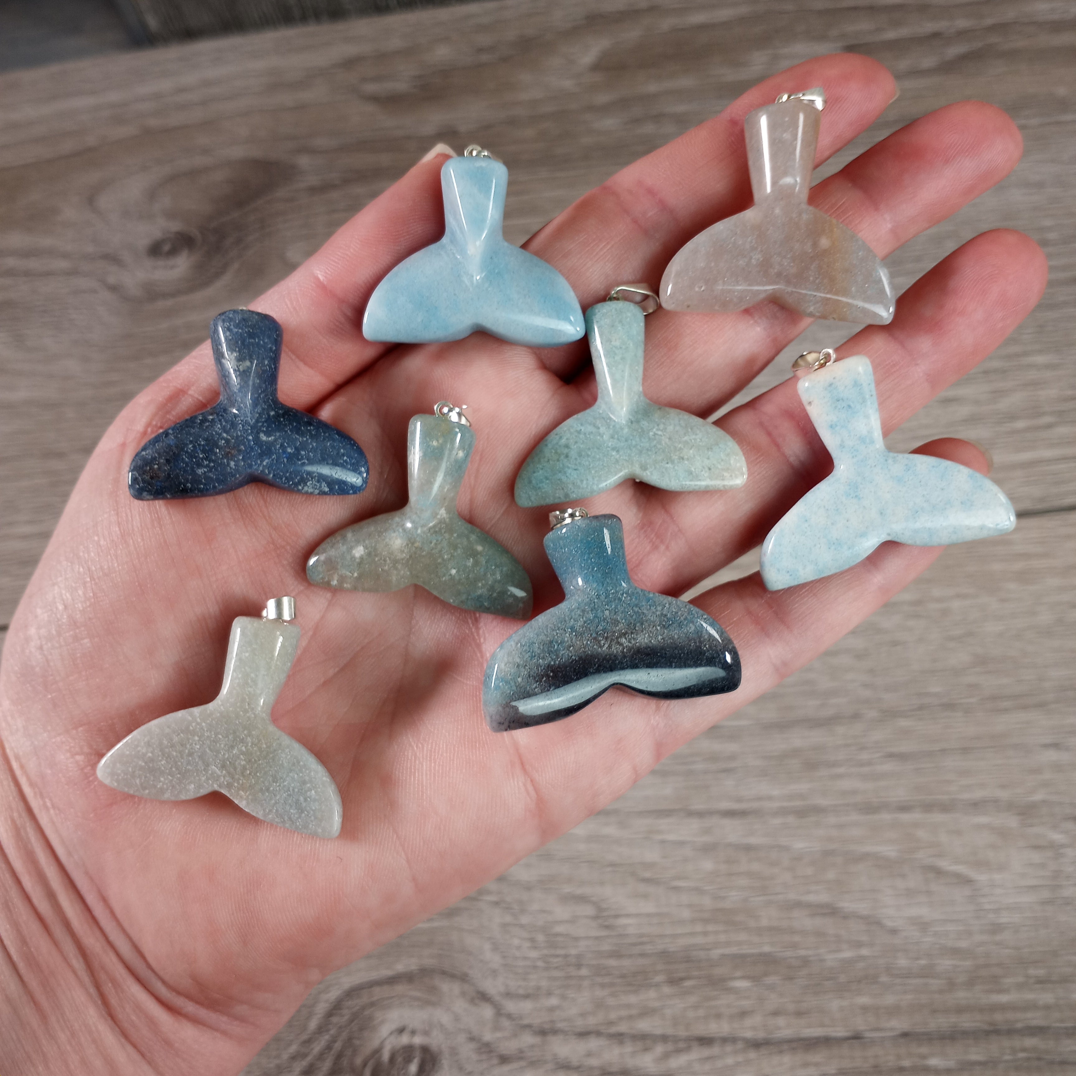 Trollite blue whale tail wholesale pendants