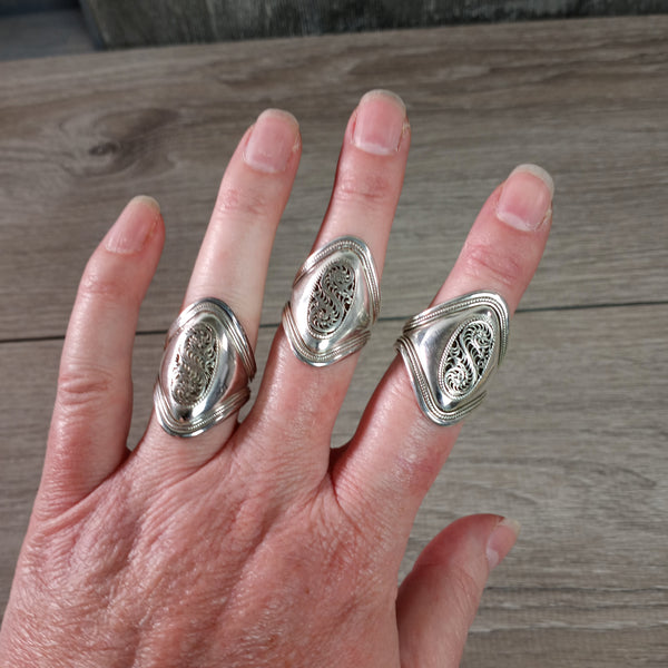 Sterling Silver Wide Band Statement Ring