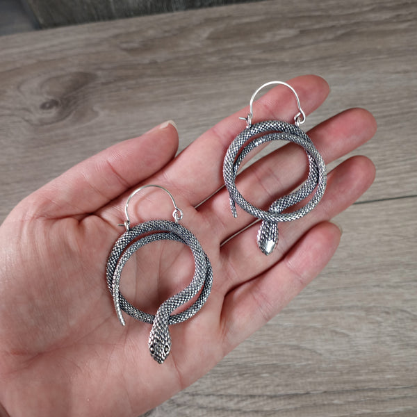 Snake Earrings in Pot Metal