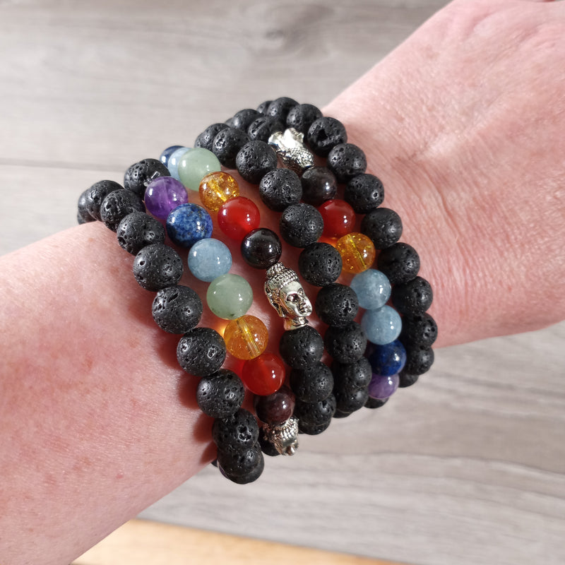 Gemstone Chakra Bracelets 8 mm Beads