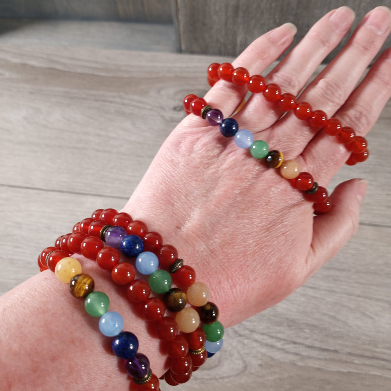 Gemstone Chakra Bracelets 8 mm Beads