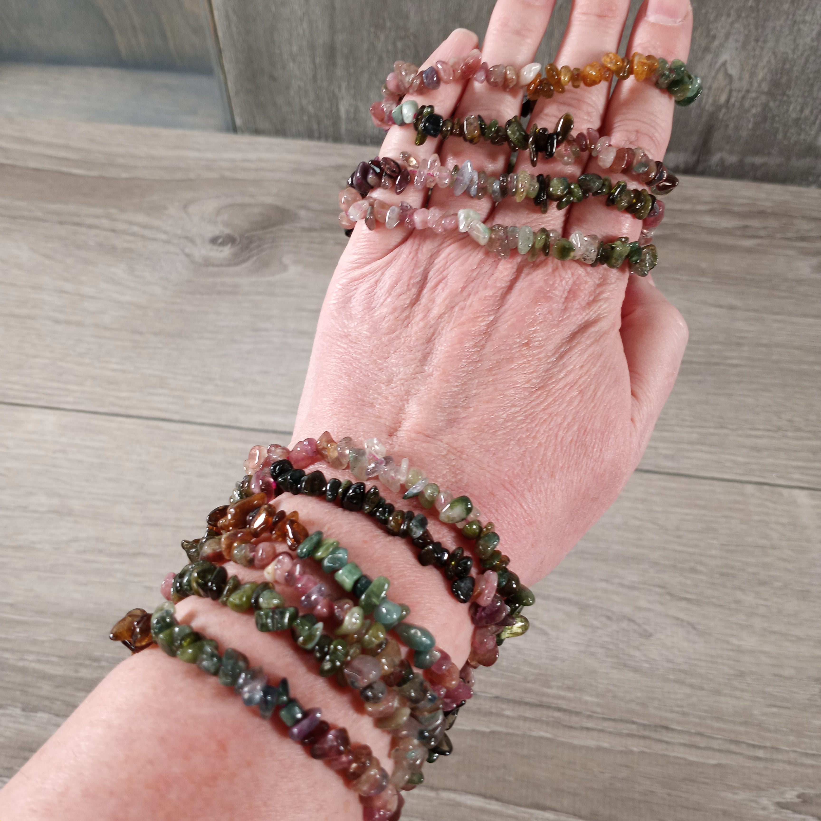 Gemstone Chip Bracelets - Premium Stones