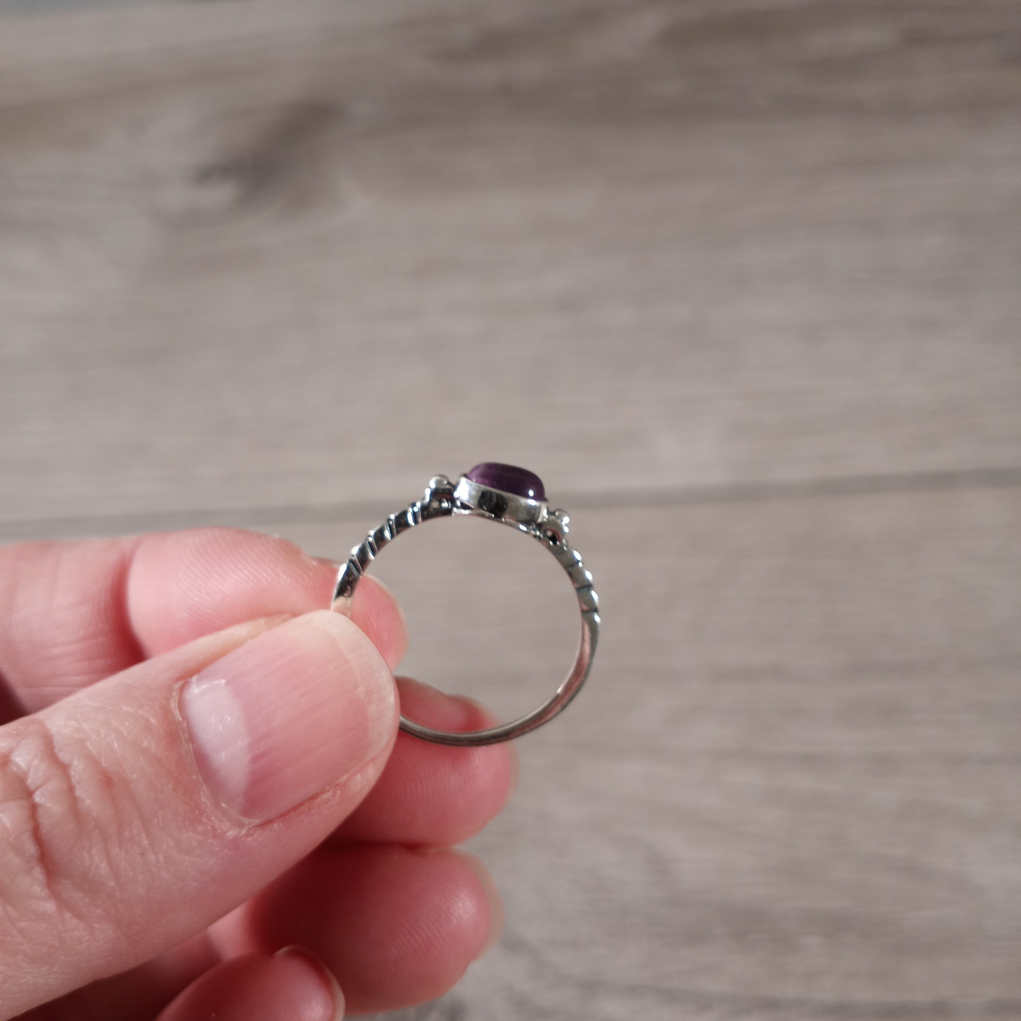 Gemstone Sterling Silver Ring Oval Minimalist