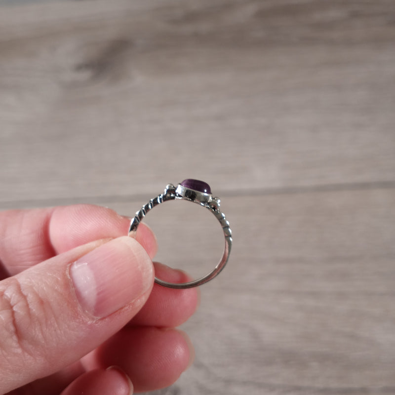 Gemstone Sterling Silver Ring Oval Minimalist