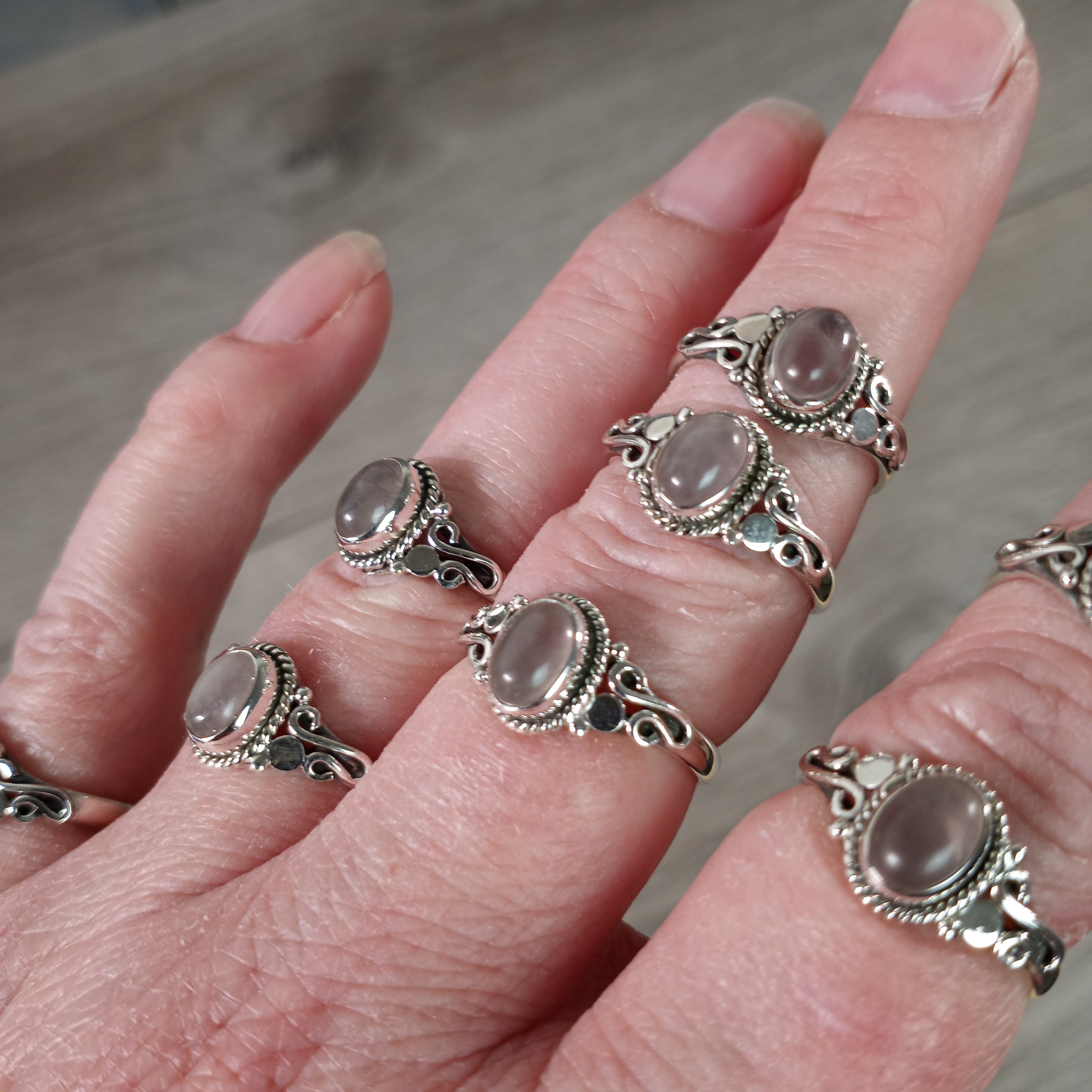 Rose Quartz Chunk Ring Pink Gold-plated Sterling Silver Rose Quartz Chunk Ring Pink Gold-plated Sterling Silver