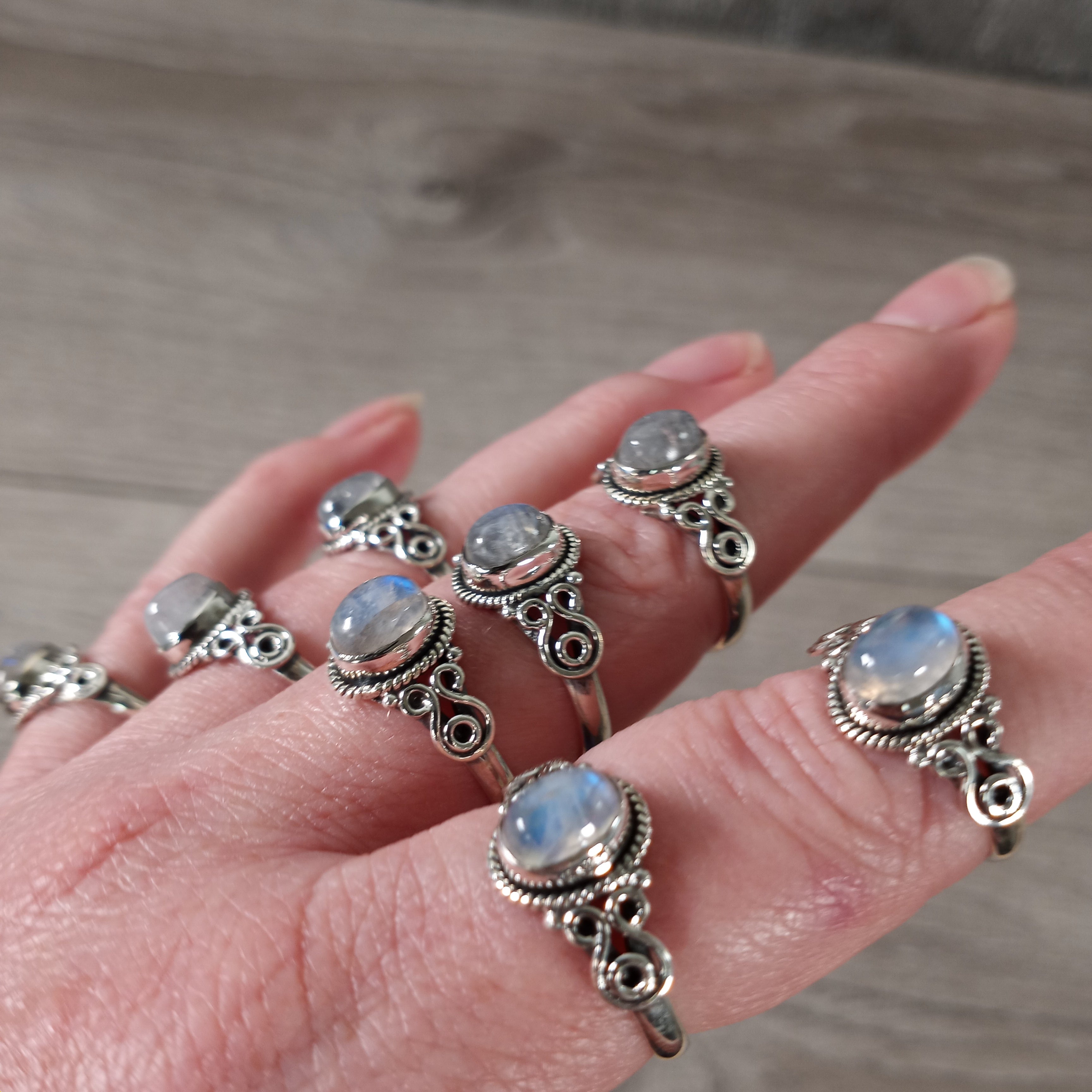 Gemstone Sterling Silver Ring Old School Boho Style