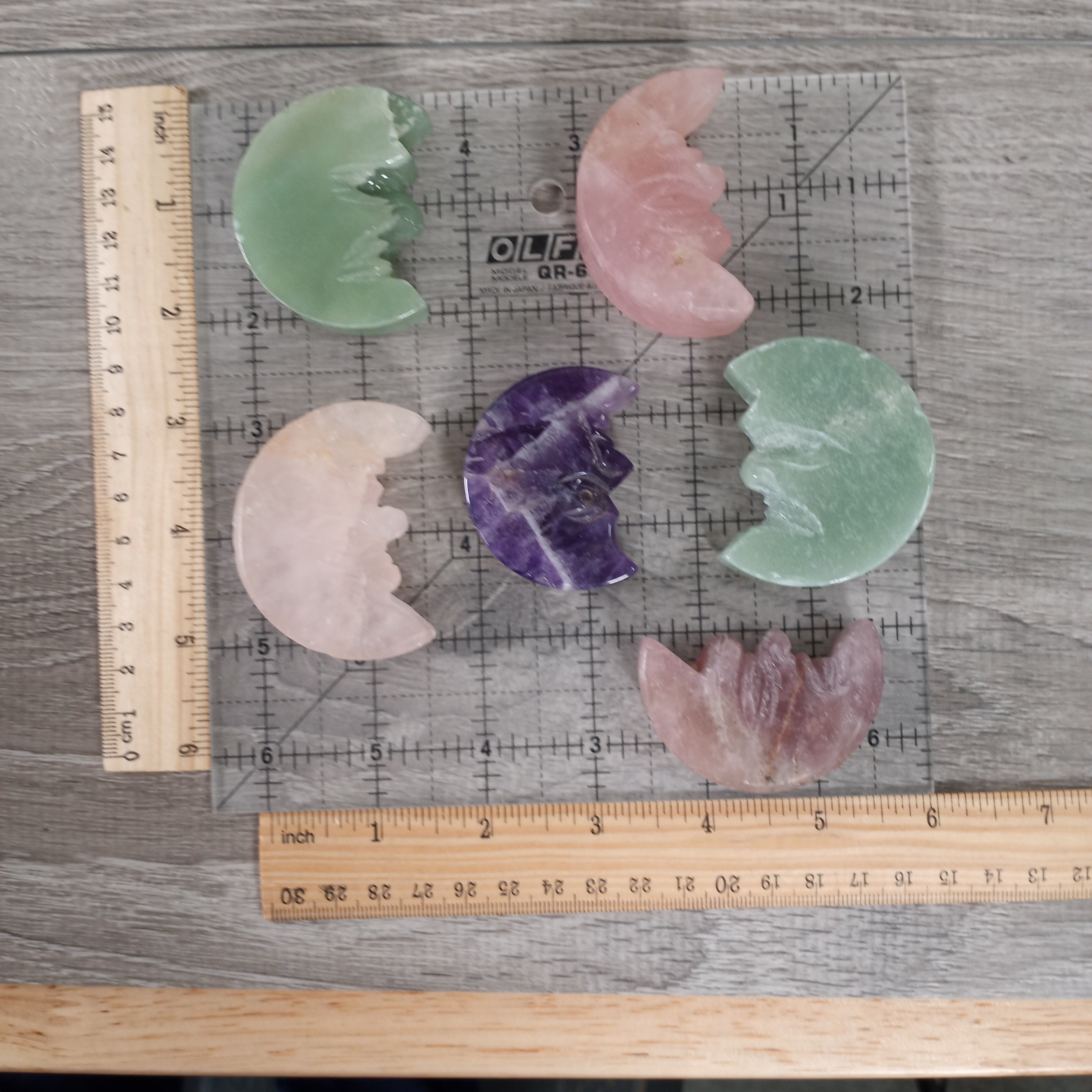 assorted gemstone man in the moon 