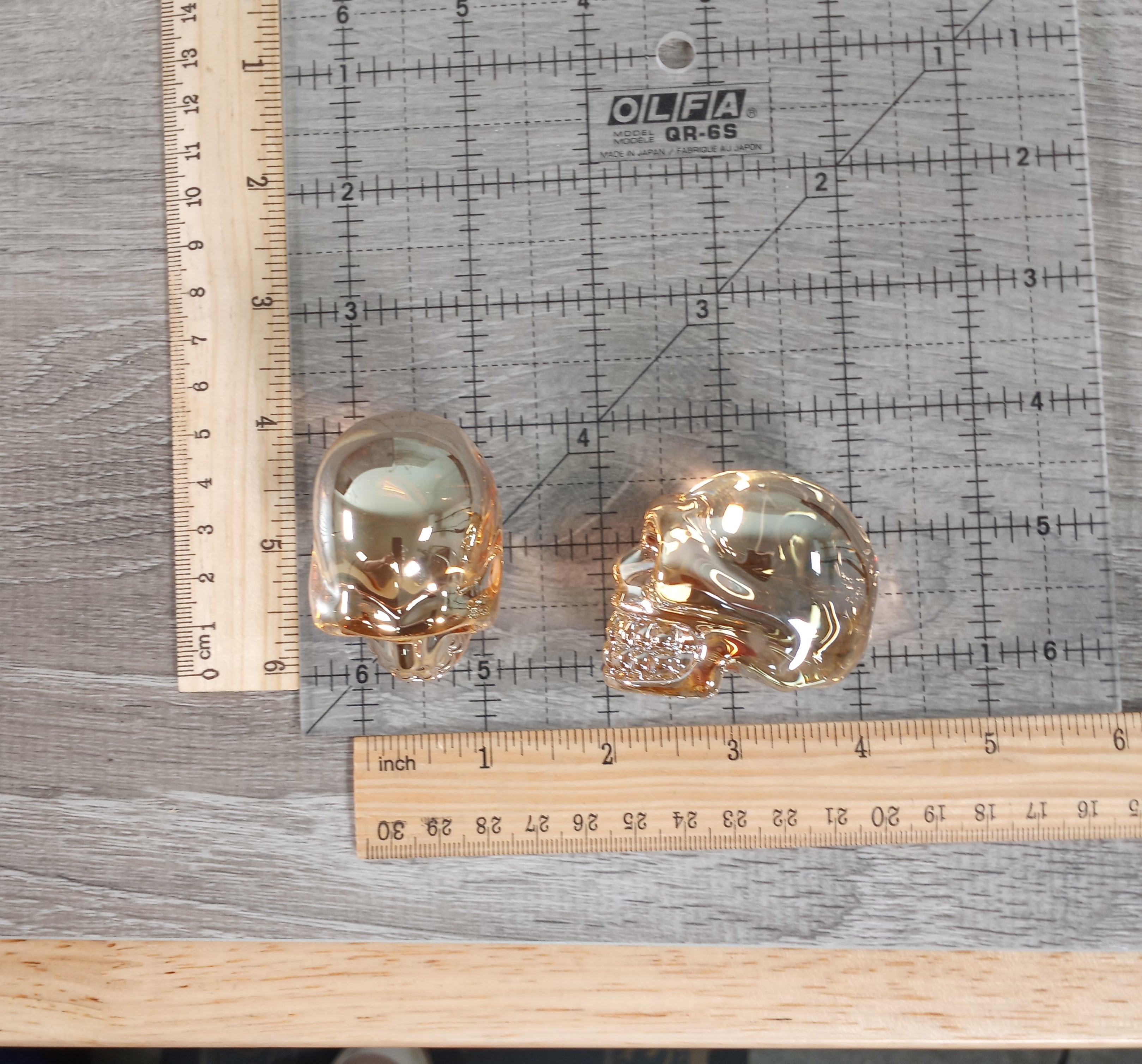 Aura Electroplated Glass Skulls