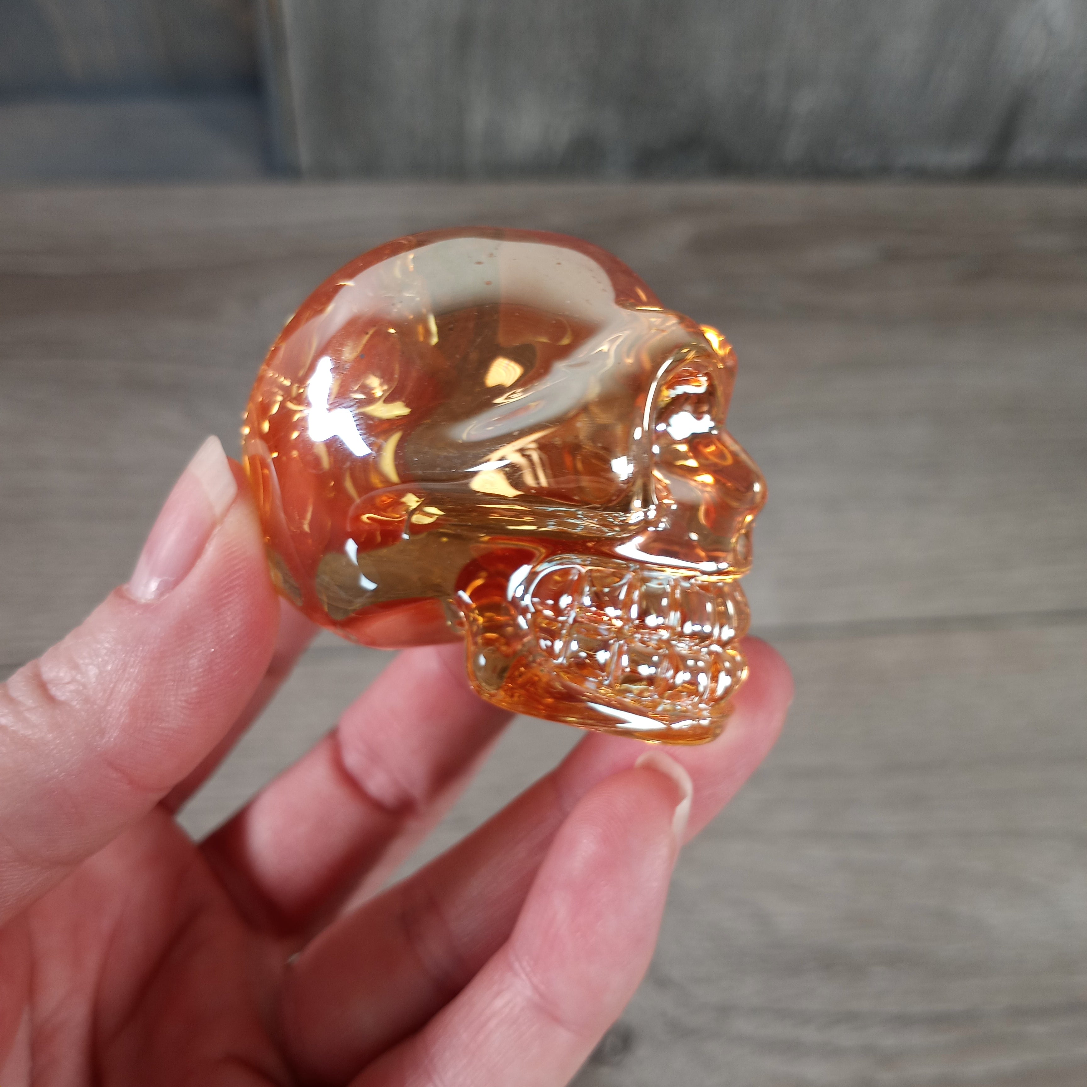 Aura Electroplated Glass Skulls