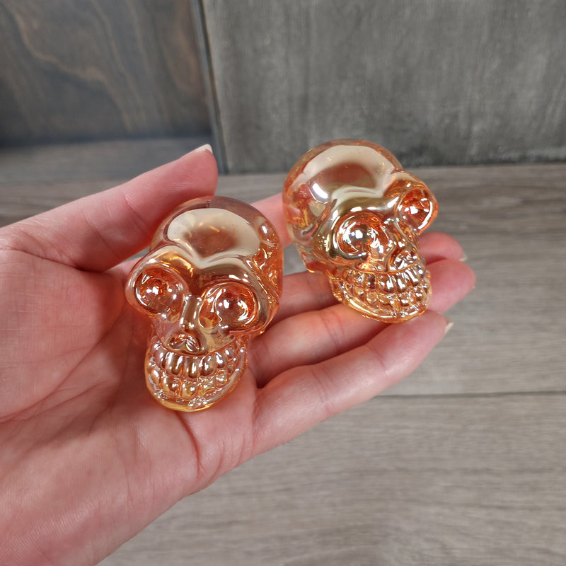 Aura Electroplated Glass Skulls