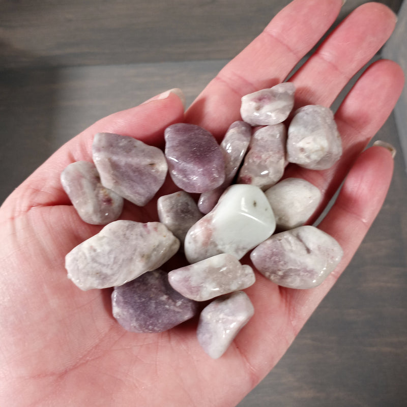 Pink Tourmaline in Quartz Tumbled Stones by the Pound