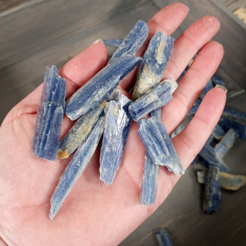 Natural Blue Kyanite Mix Size Blades 1 LB