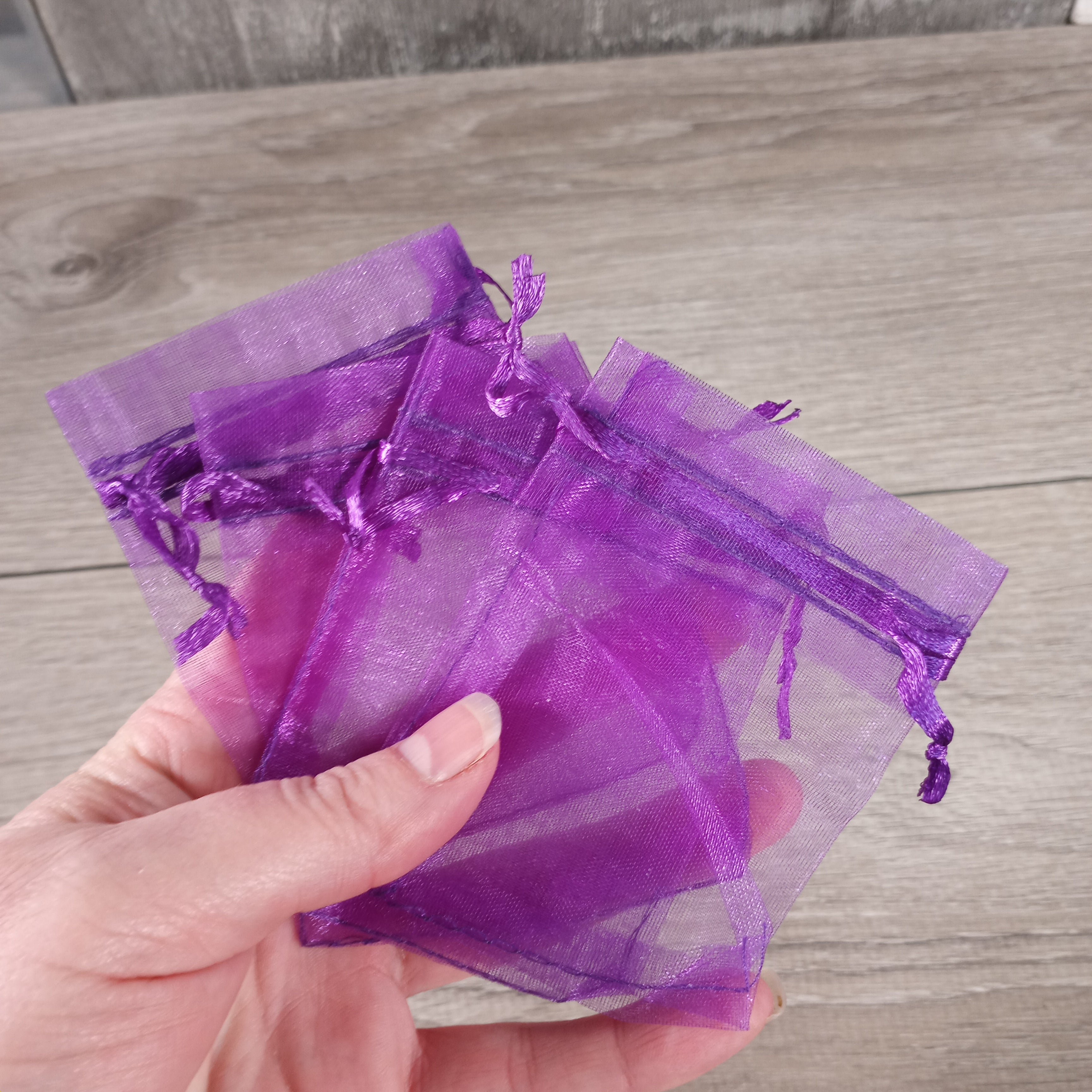 Organza Gift Bag or Pouch Purple Set of 8