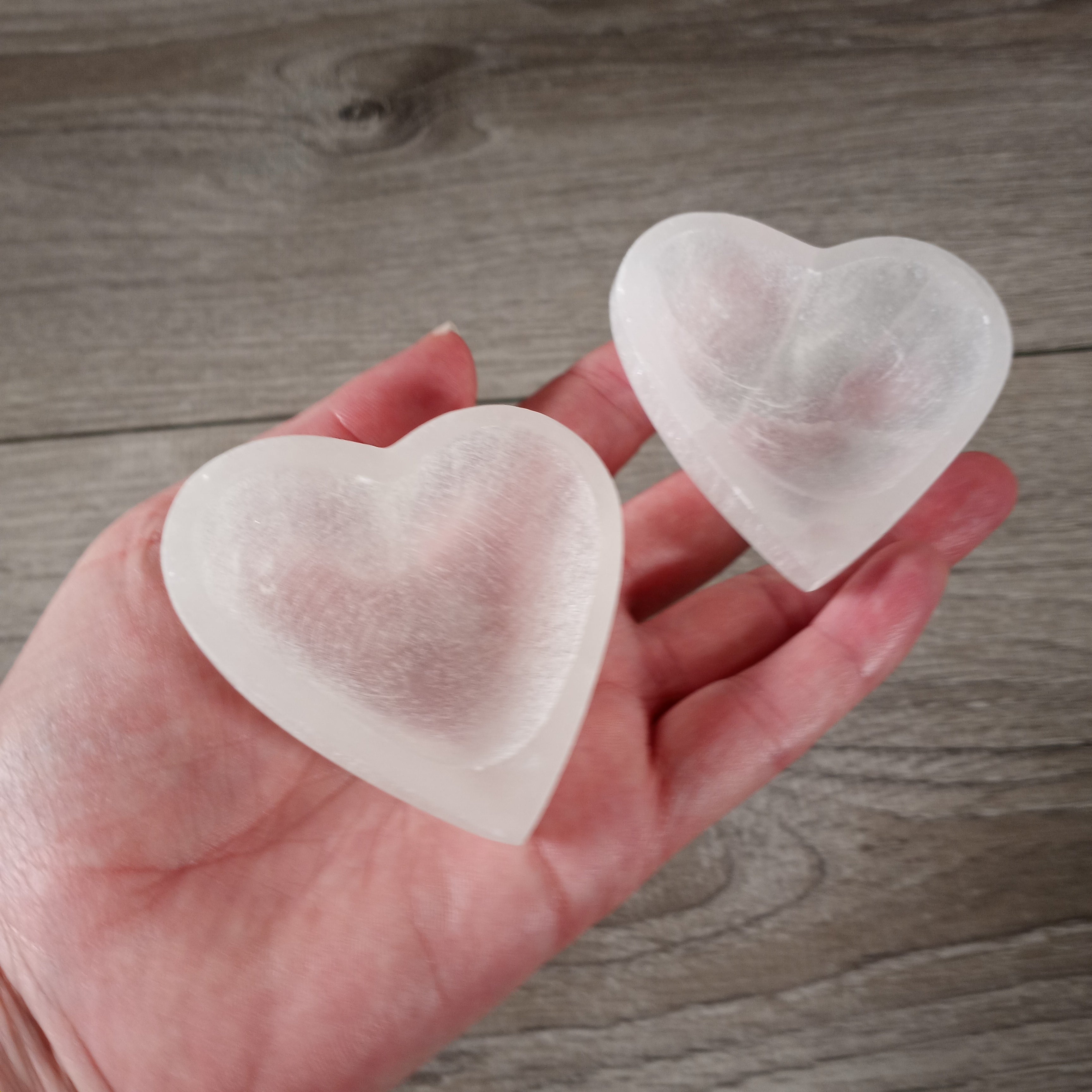 selenite heart shaped bowl