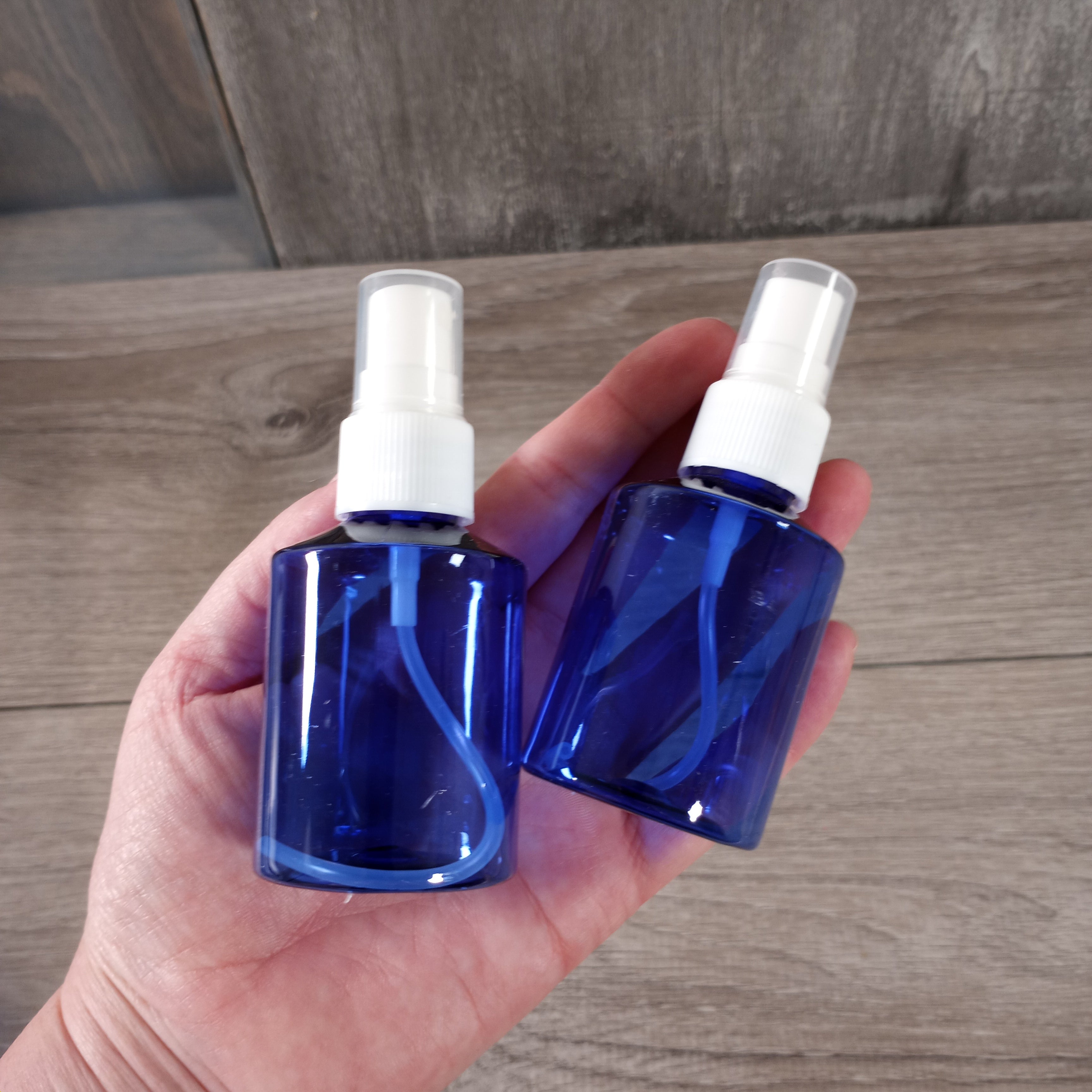 Plastic PET Spray Bottle 3 ounce or 90 ml Blue