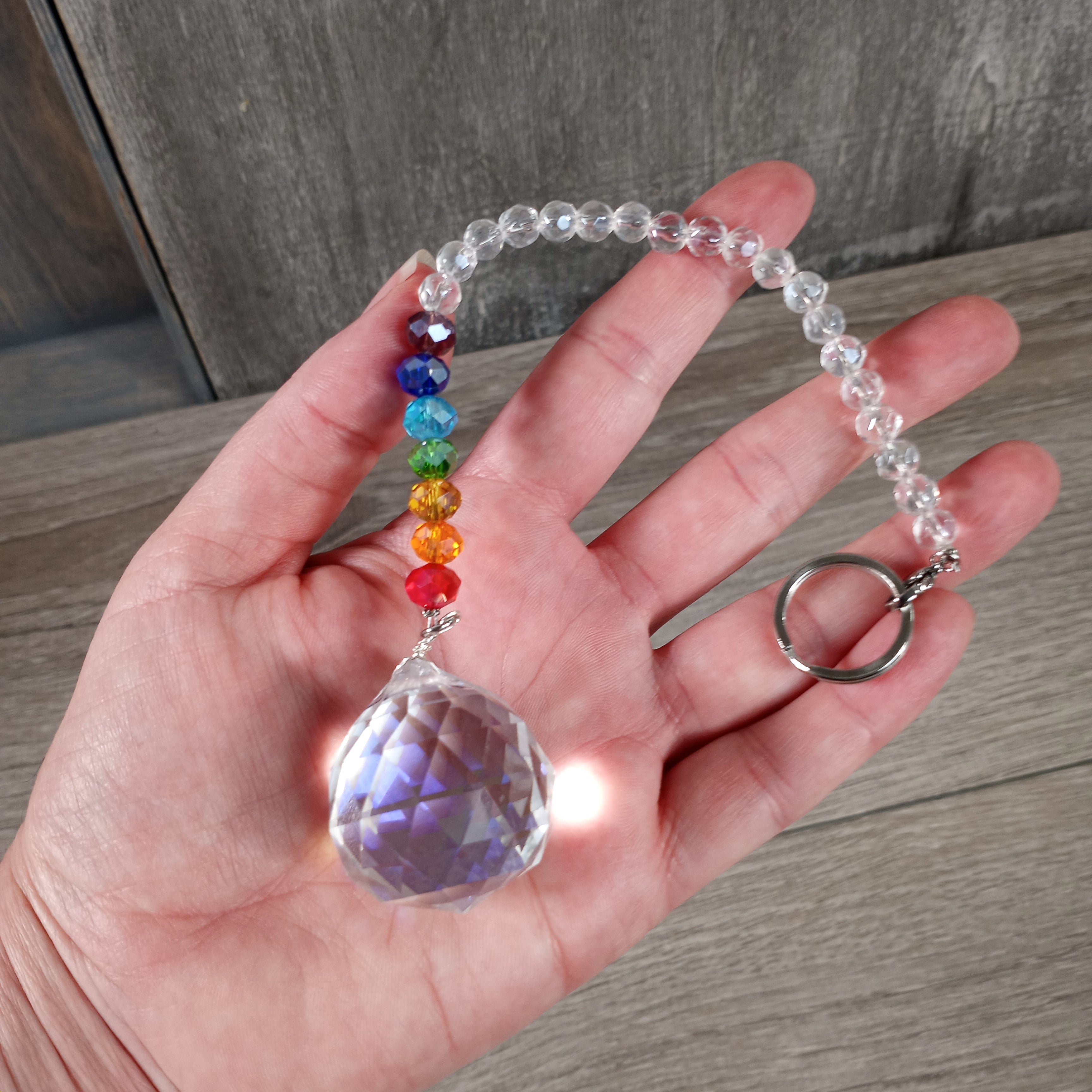 Suncatchers Faceted Rainbow Beaded Hanging Prisms