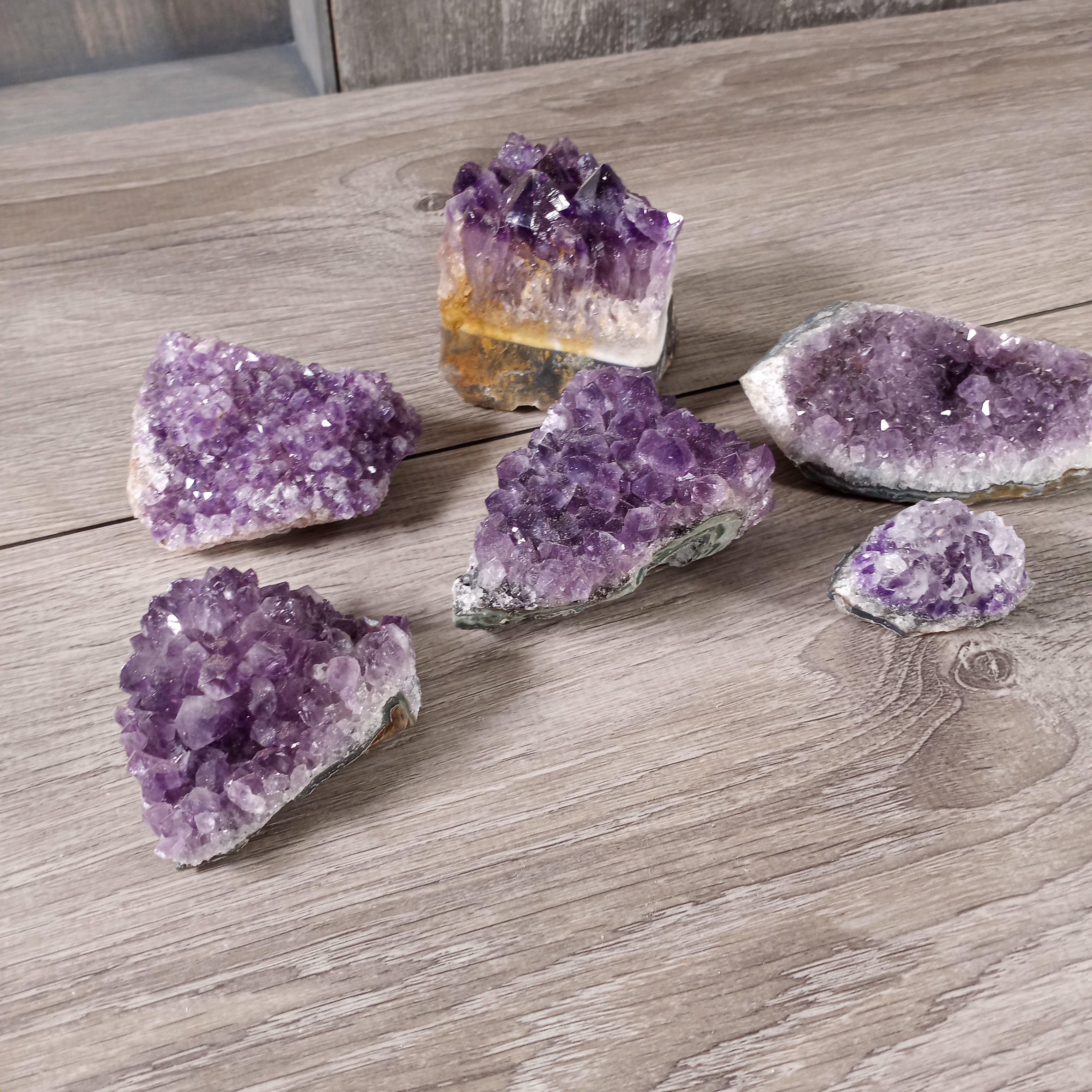 Natural raw amethyst cluster lot for energy healing and metaphysical shops