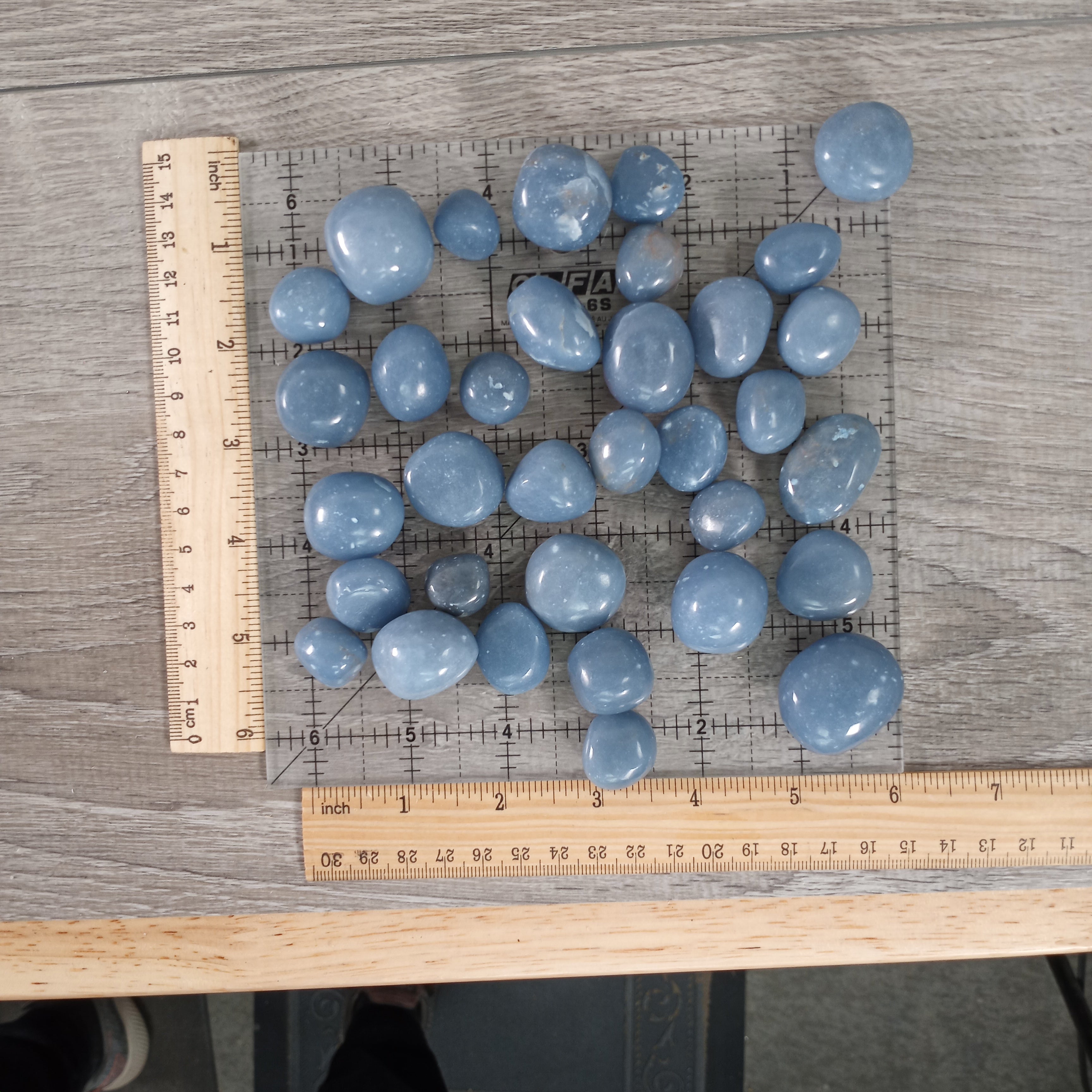 Angelite Tumbled Stones Sold by the 1 Pound Bag