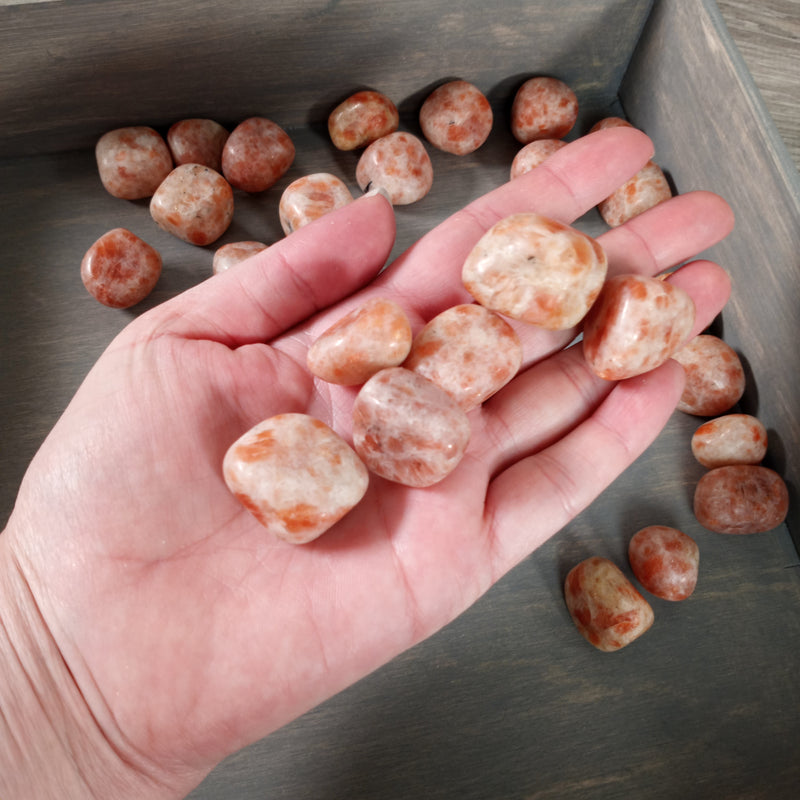 Sunstone Tumbled Stones Sold by the 1 Pound Bag