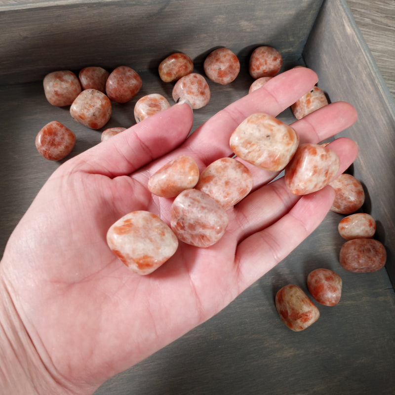 Sunstone Tumbled Stones Sold by the 1 Pound Bag