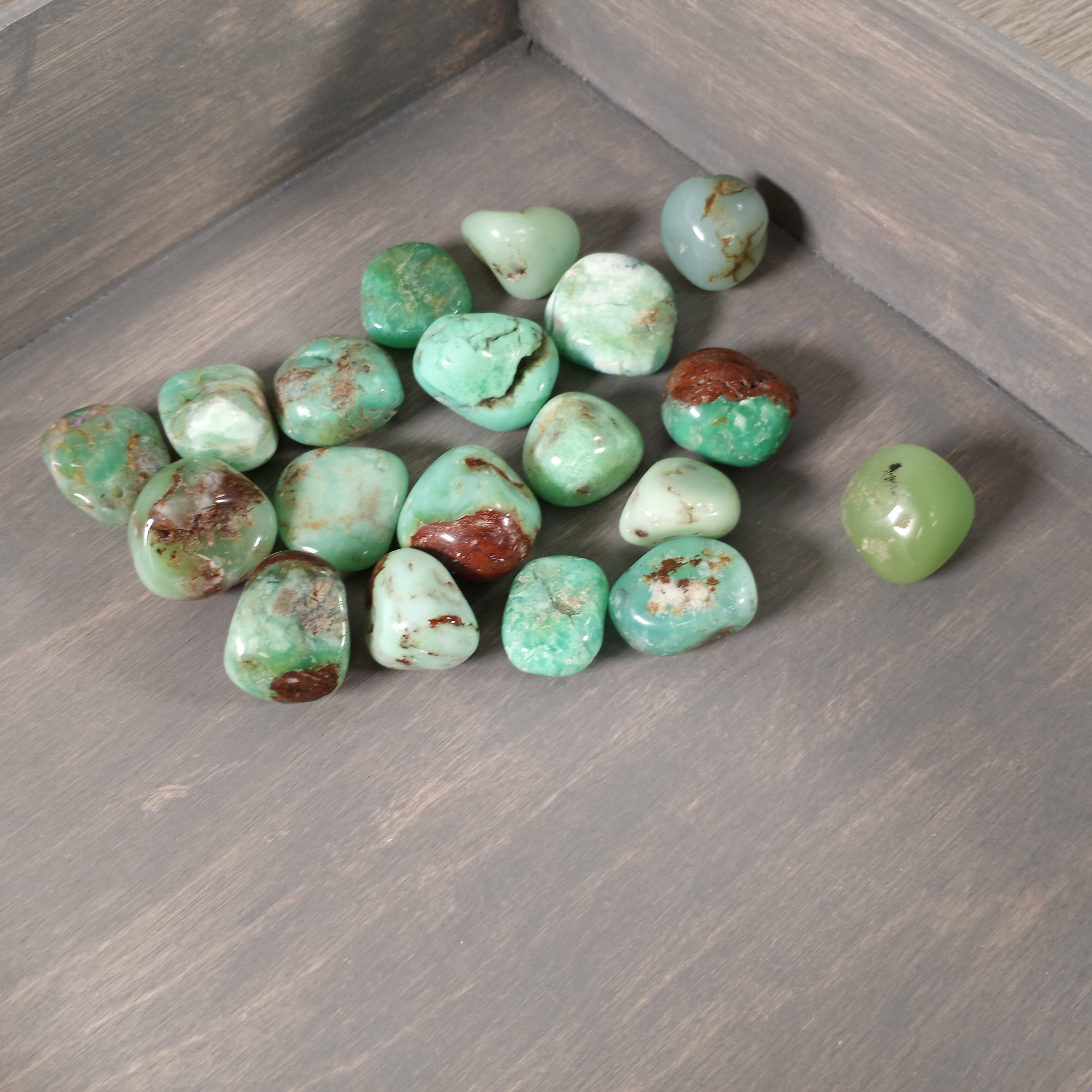 Chrysoprase Tumbled Stones by the 0.5 Pound Bag