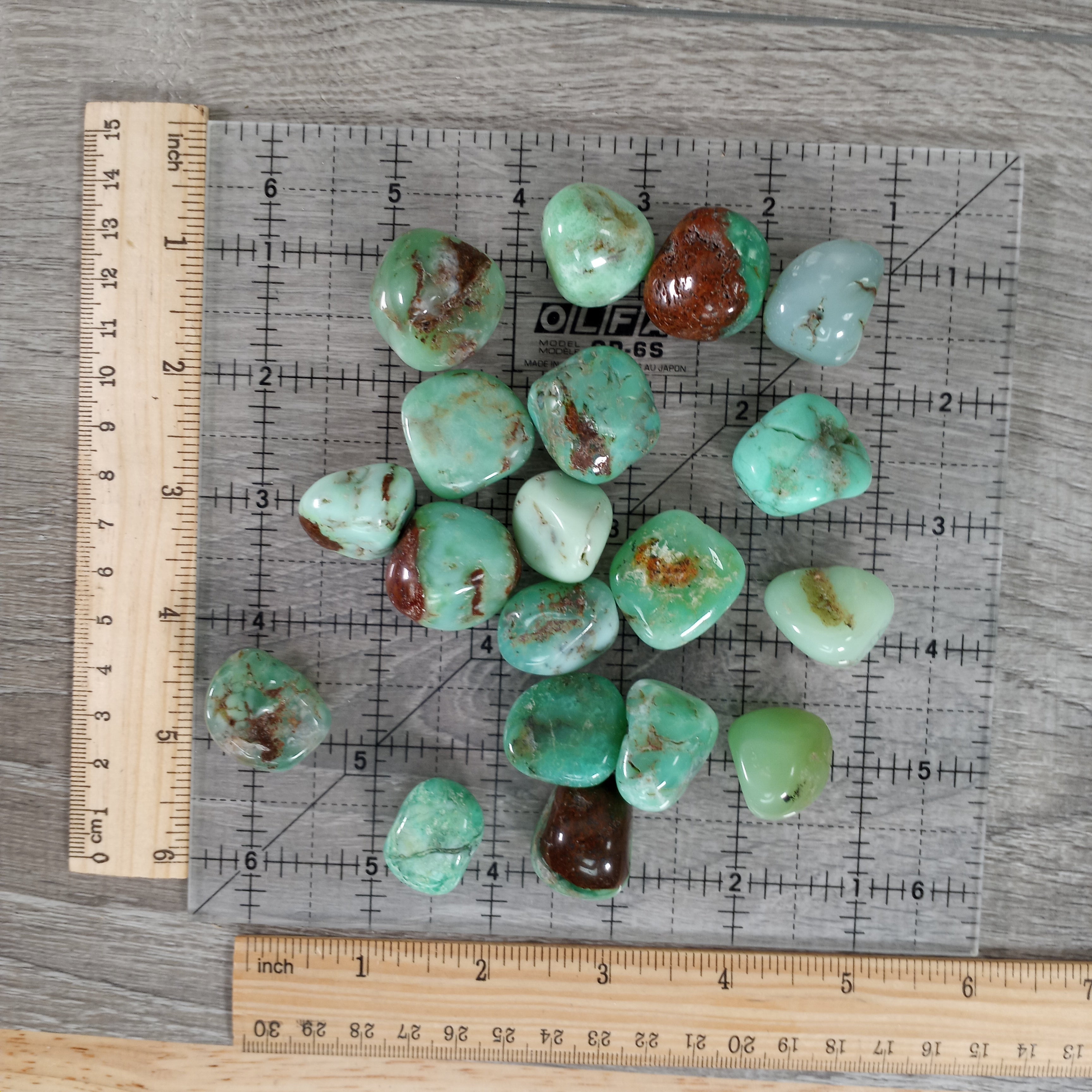 Chrysoprase Tumbled Stones by the 0.5 Pound Bag