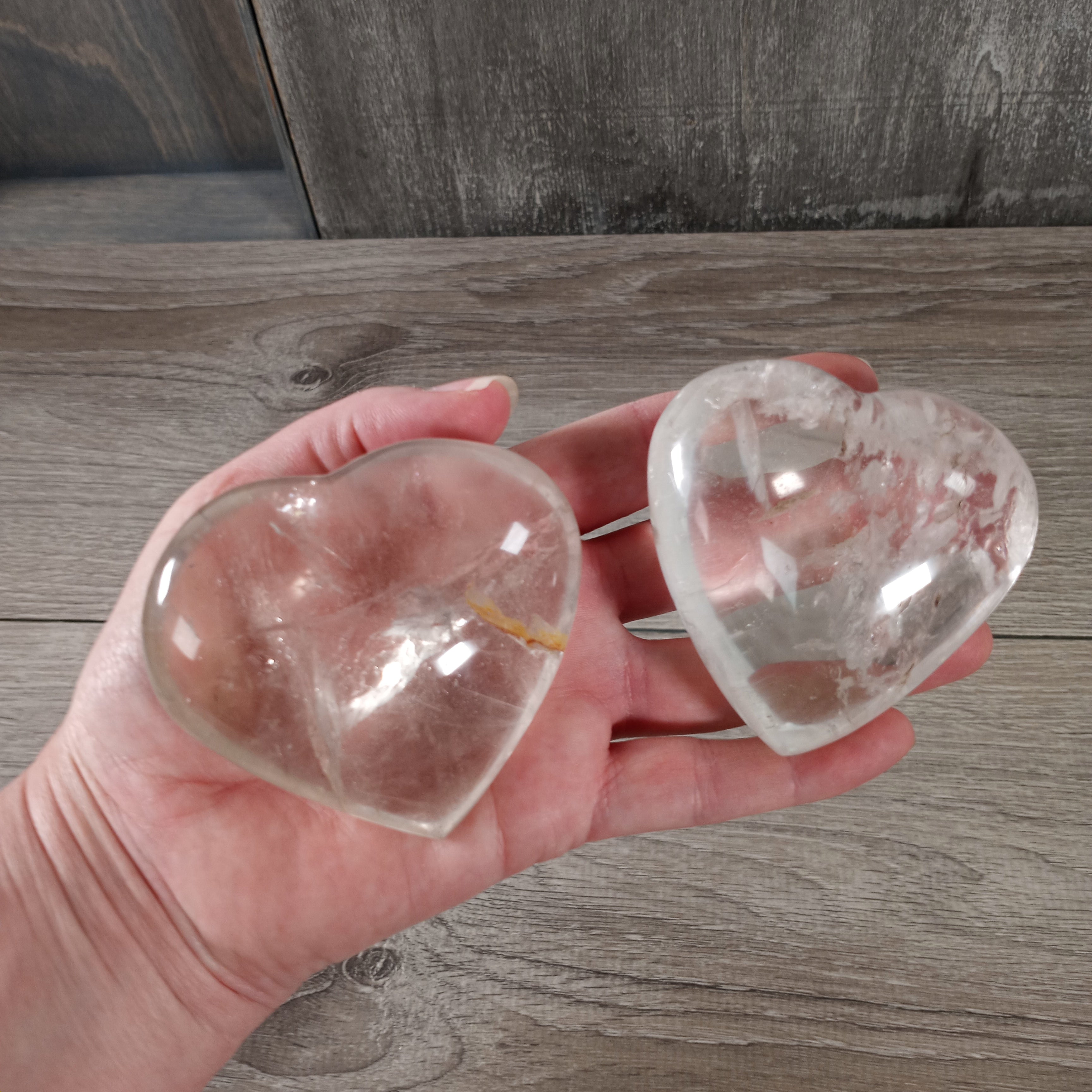 Clear quartz hearts for special occasions