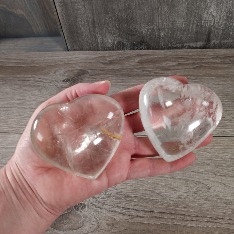 Clear quartz hearts for special occasions