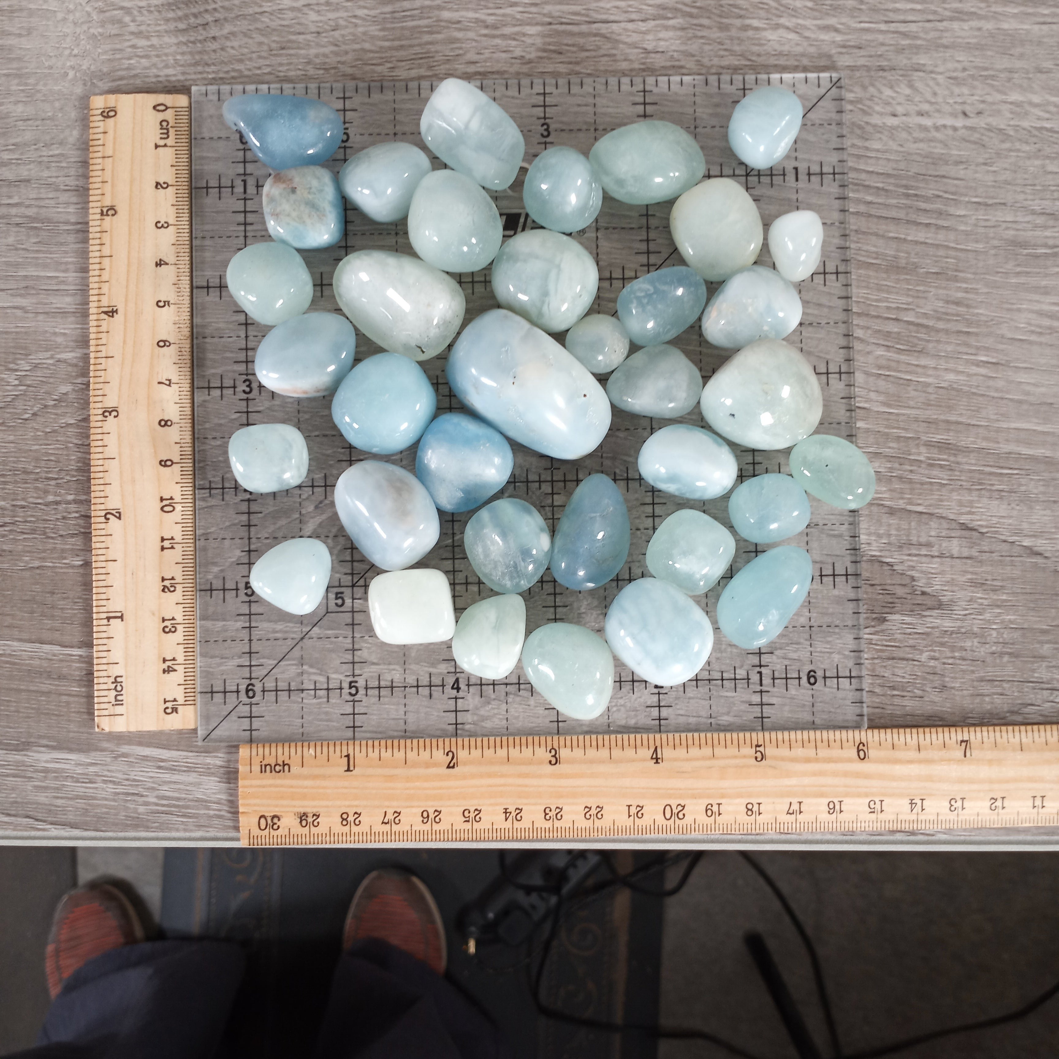 Aquamarine Tumbled Stones in Bulk - Sold by the Pound