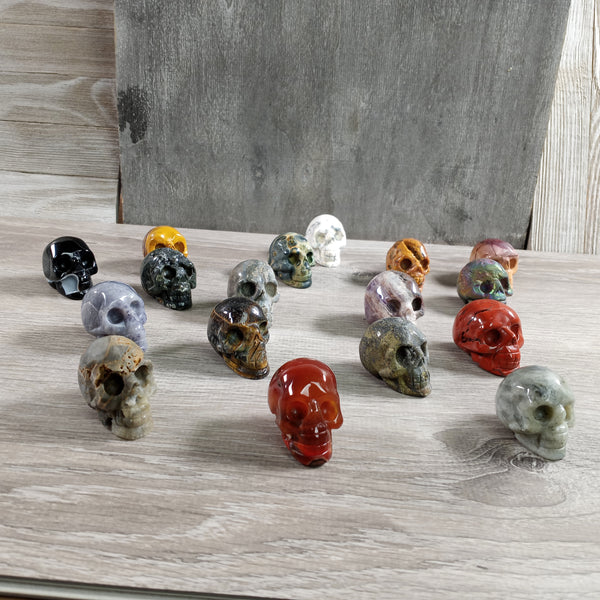 Gemstone Assorted Stone Skull Figurines