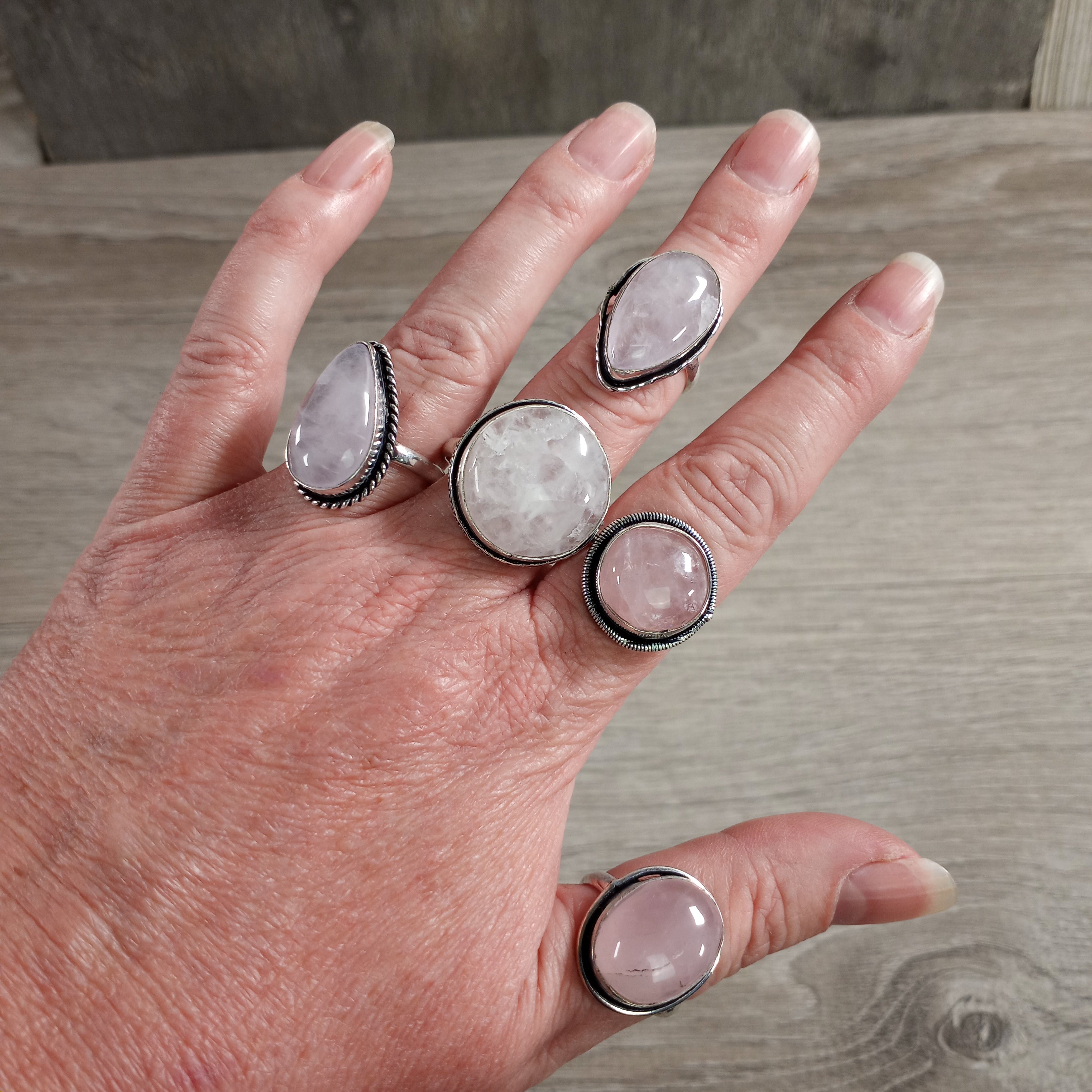 Gemstone Pot Metal Rings in Assorted Sizes