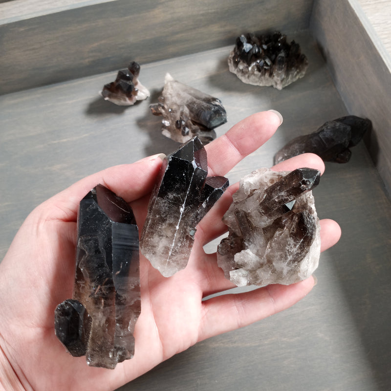 Smoky Quartz Clusters or Points Rough 1 Pound