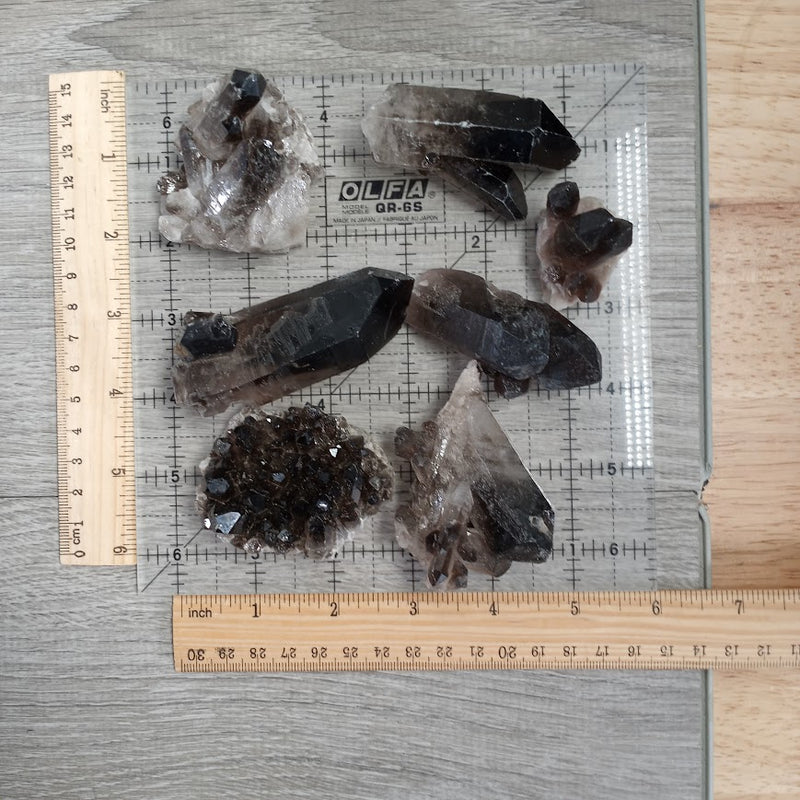 Smoky Quartz Clusters or Points Rough 1 Pound