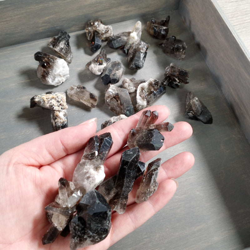 Smoky Quartz Clusters or Points Rough 1 Pound