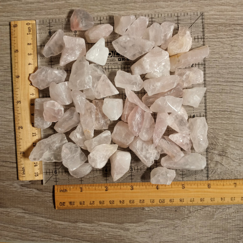 Rose Quartz Tumbled Stones Semi Polished 1 Pound