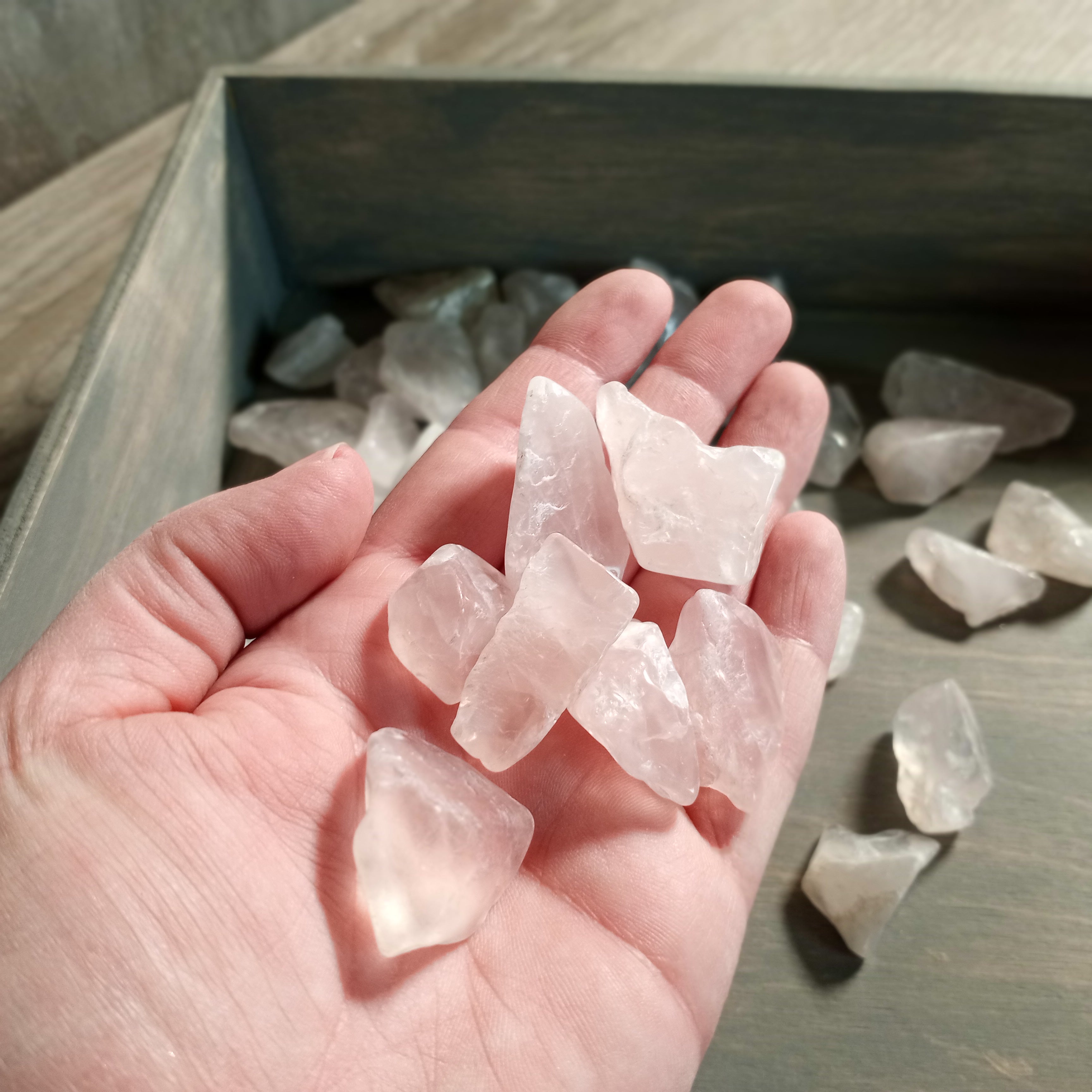 Rose Quartz Tumbled Stones Semi Polished 1 Pound