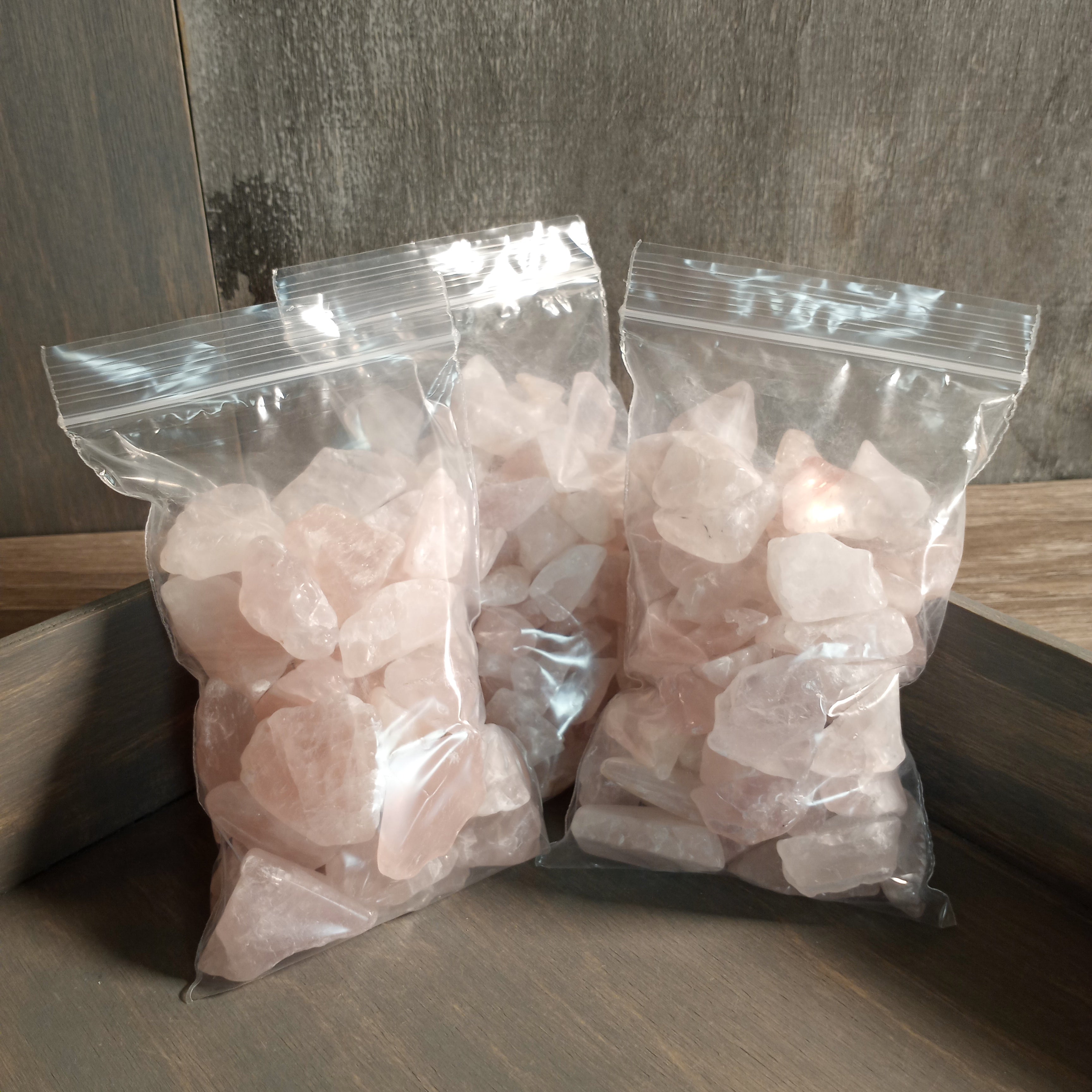 Rose Quartz Tumbled Stones Semi Polished 1 Pound