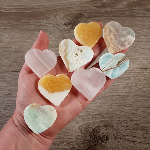 Gemstone Worry Stone Hand Carved Heart Shaped