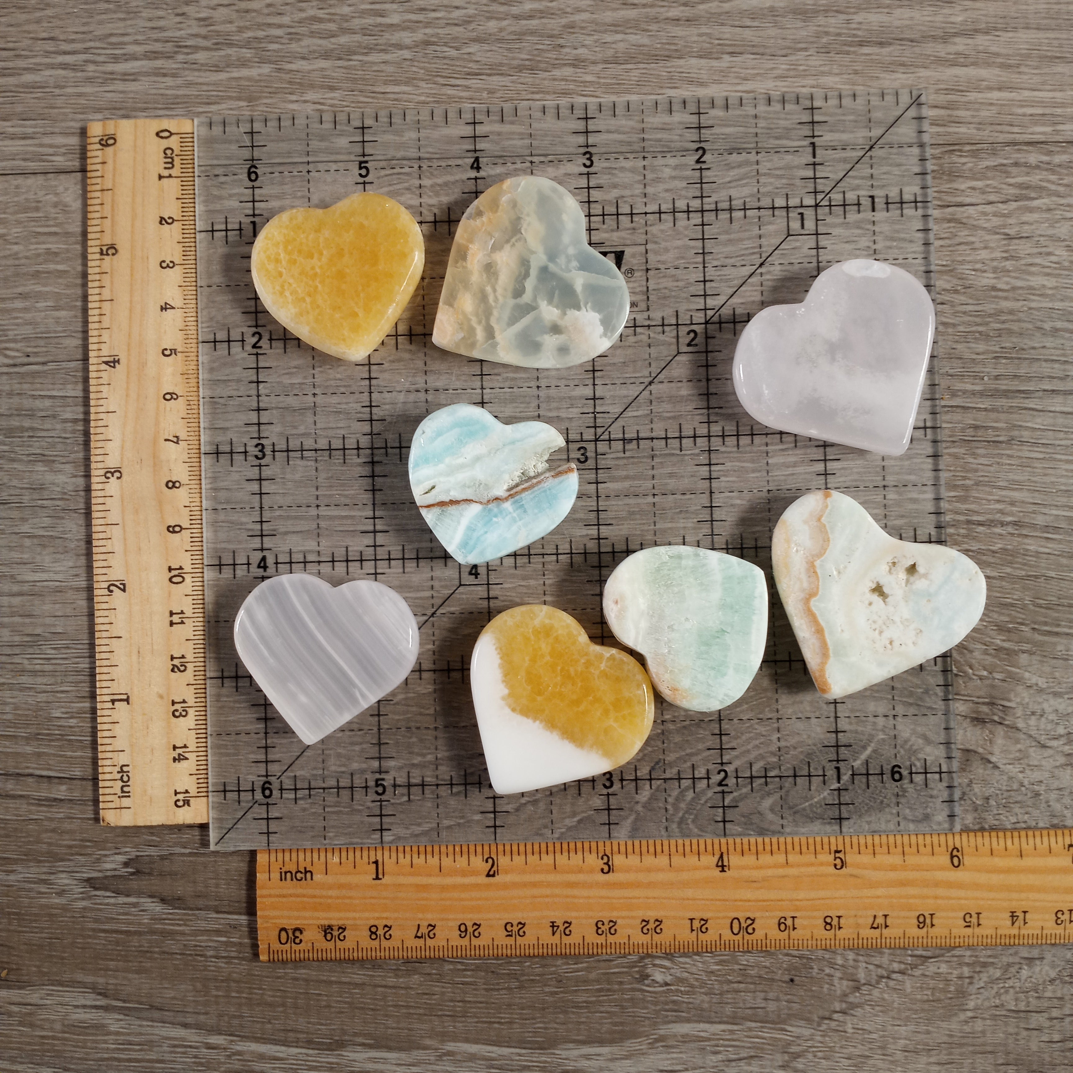 Gemstone Worry Stone Hand Carved Heart Shaped