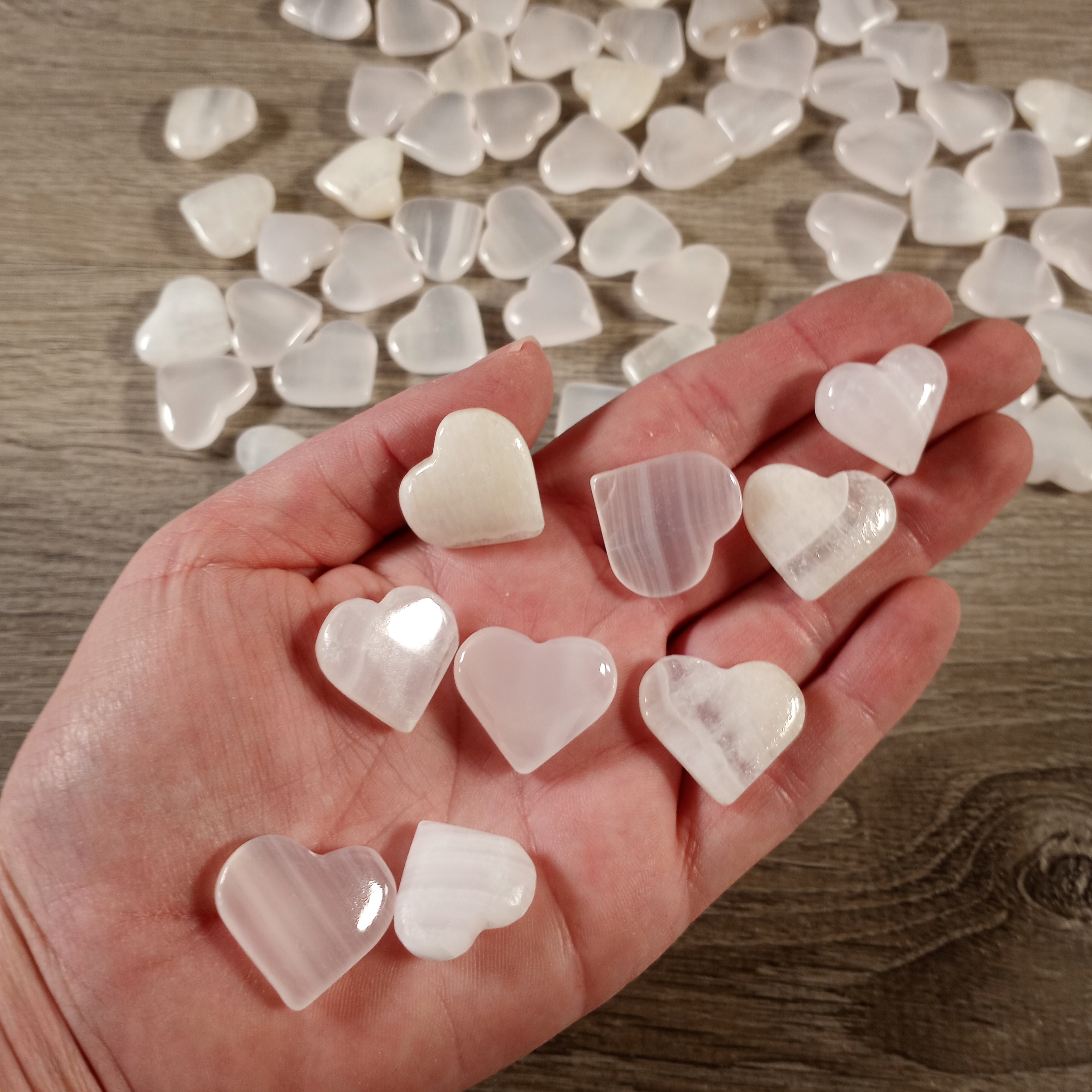 Gemstone Hearts Hand Carved Small