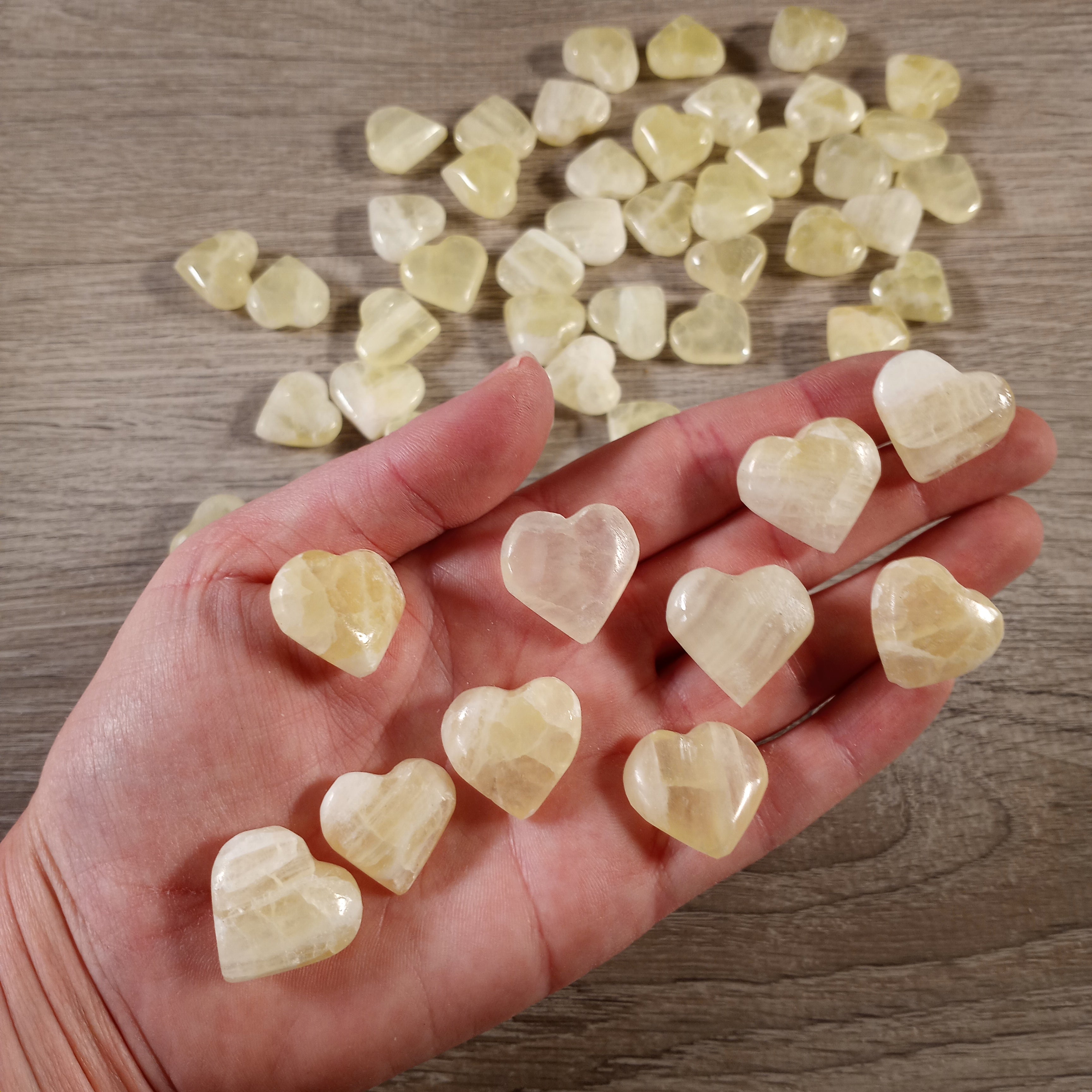 Gemstone Hearts Hand Carved Small