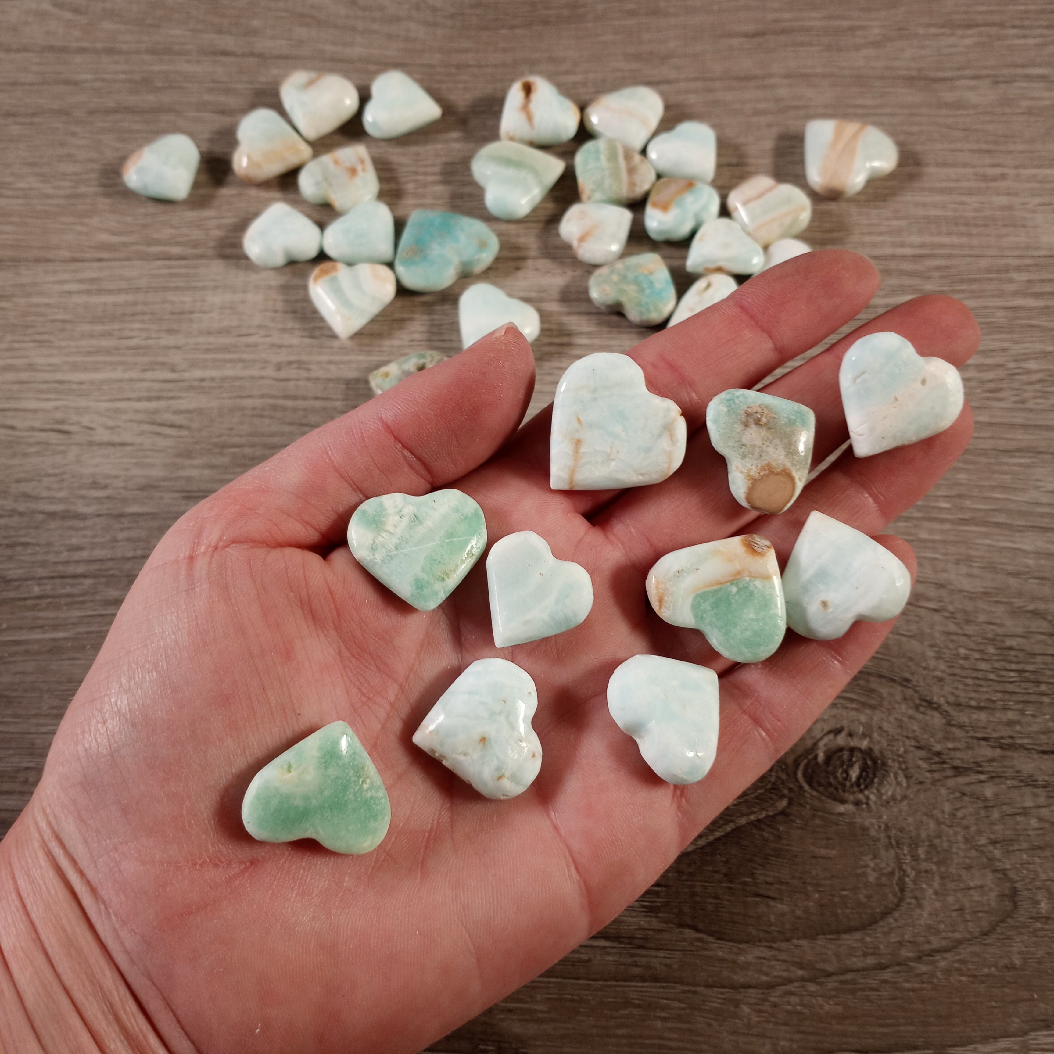 Gemstone Hearts Hand Carved Small