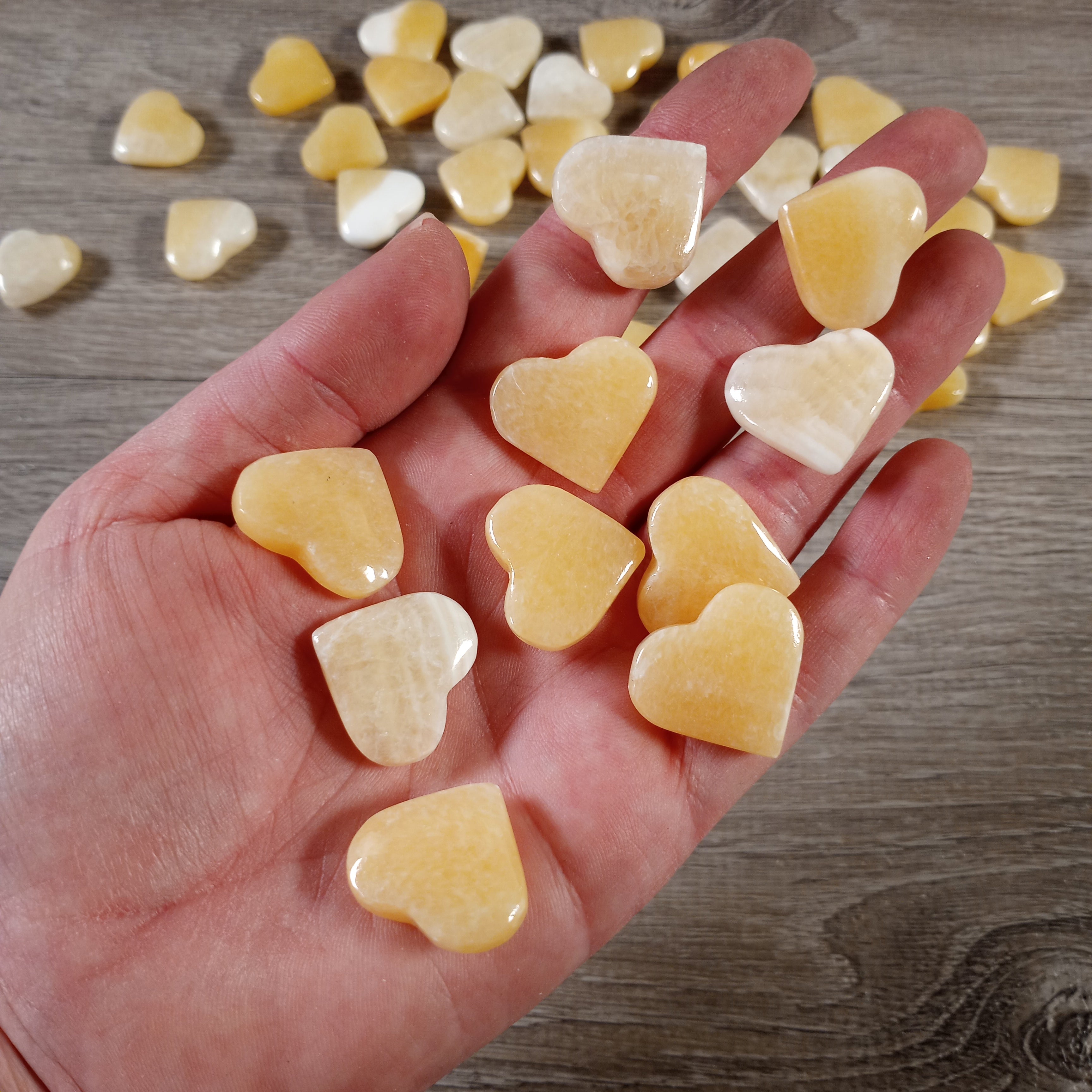 Gemstone Hearts Hand Carved Small