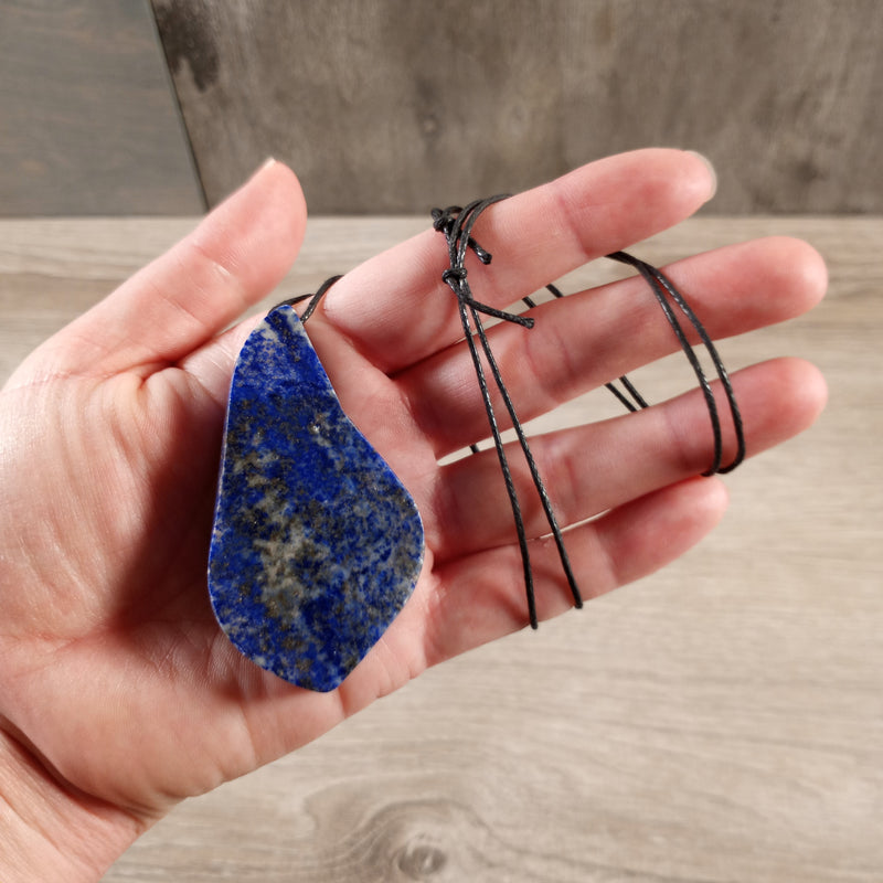 Lapis Lazuli Necklace Metal Free Adjustable