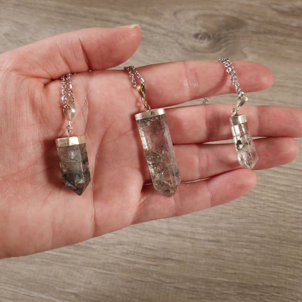 Included Quartz Pendants on an 18 inch Stainless Steel Chain